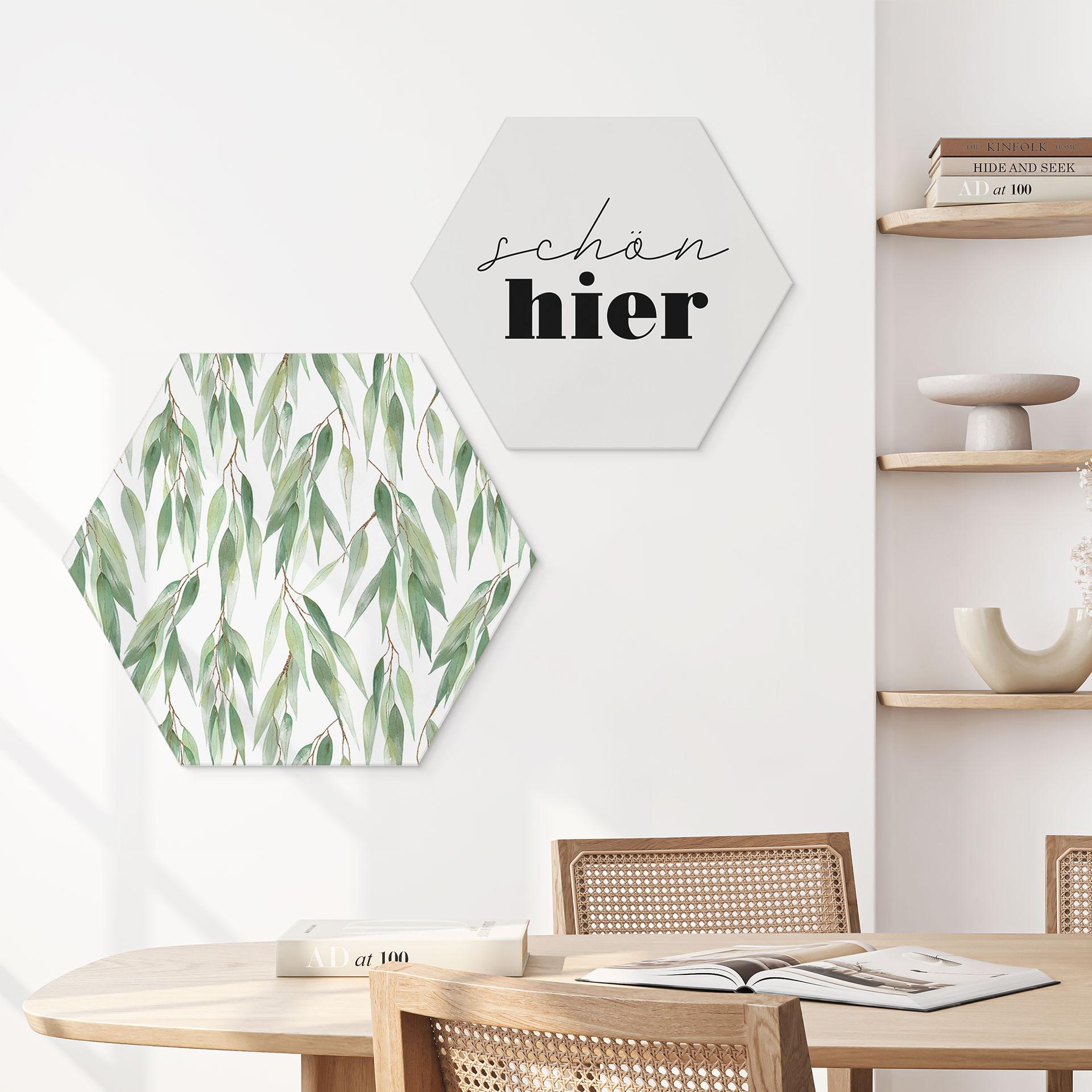 Hexagon Dibond Grene med grønne blade - UN Designs