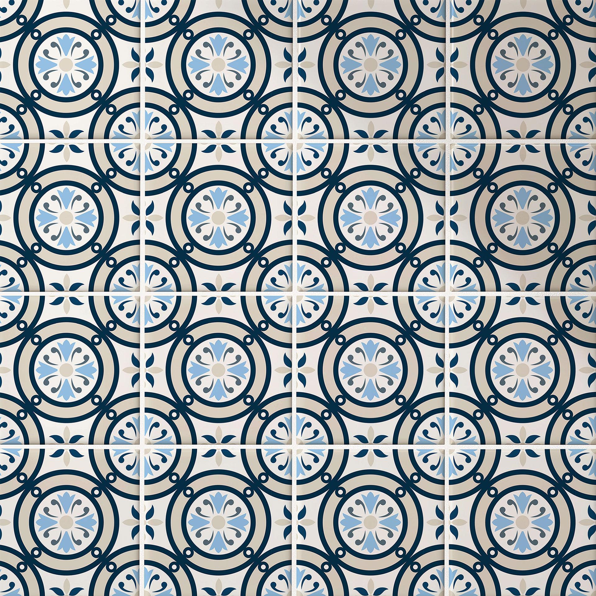 Azulejos Adhesivos florales - lote de 12
