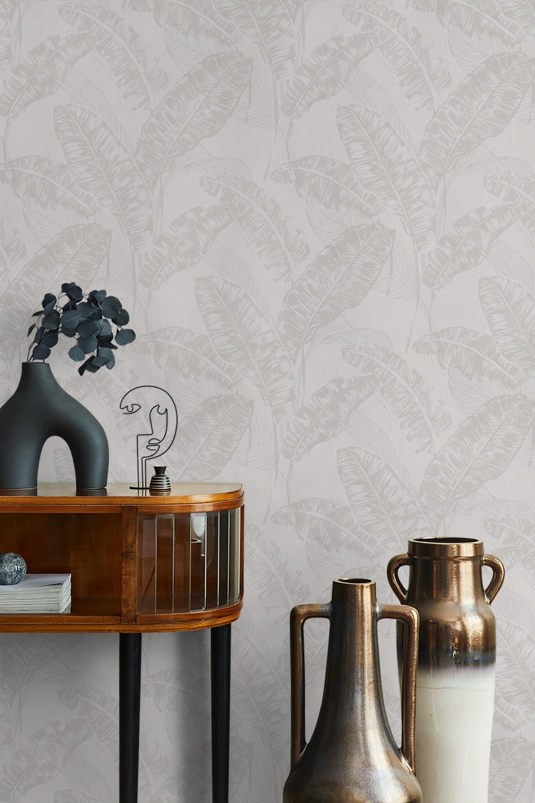 Vliestapete Floral Modern, Natur in Greige