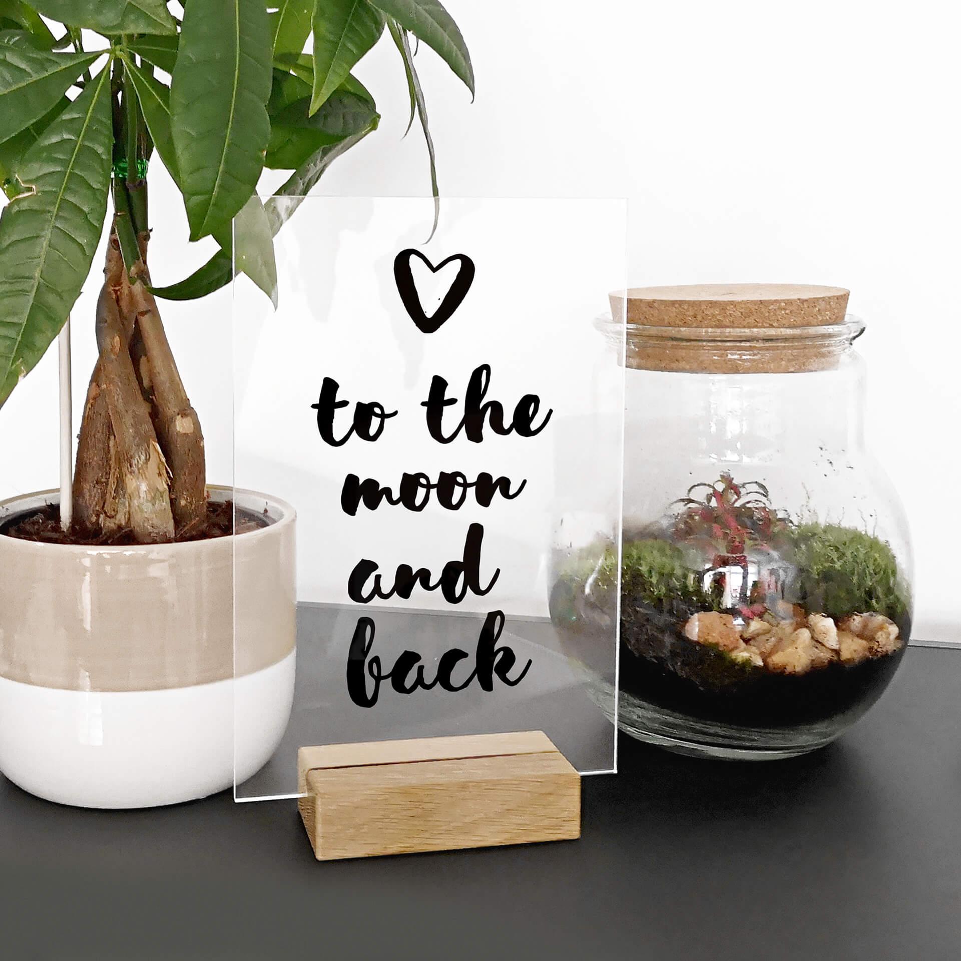Tischaufsteller - Love to the moon and back