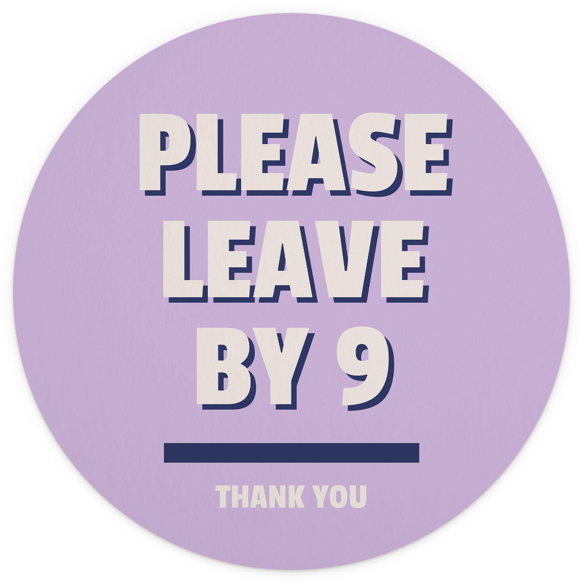 Behangcirkel Please leave by 9 - Fritsch - vliesbehang/zelfklevend vliesbehang