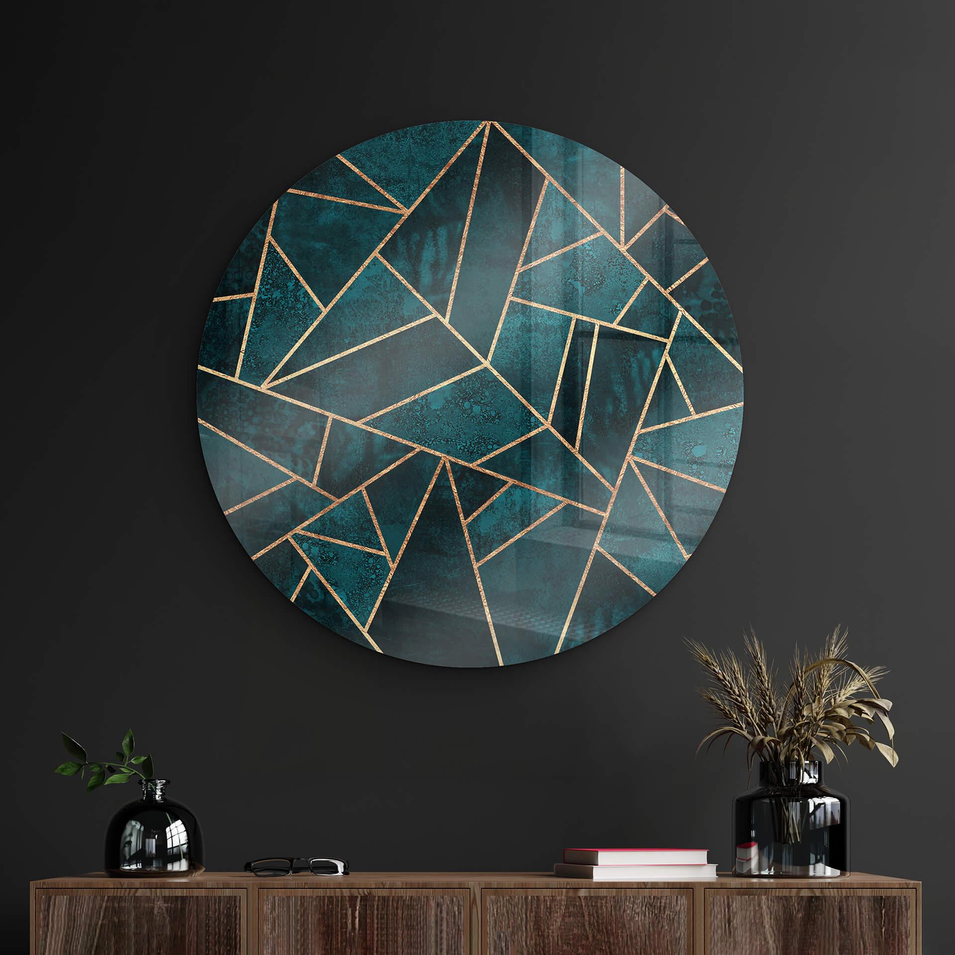 Glasschilderij Fredriksson - Blue Green Emerald