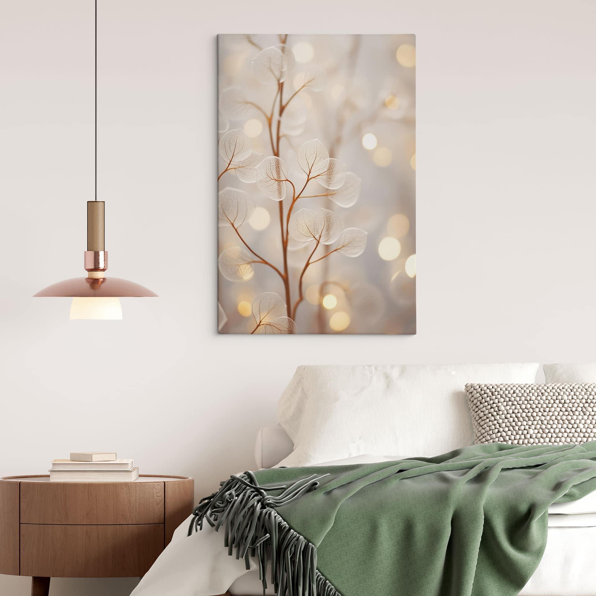 Canvasbillede Filigran blade beige - Treechild