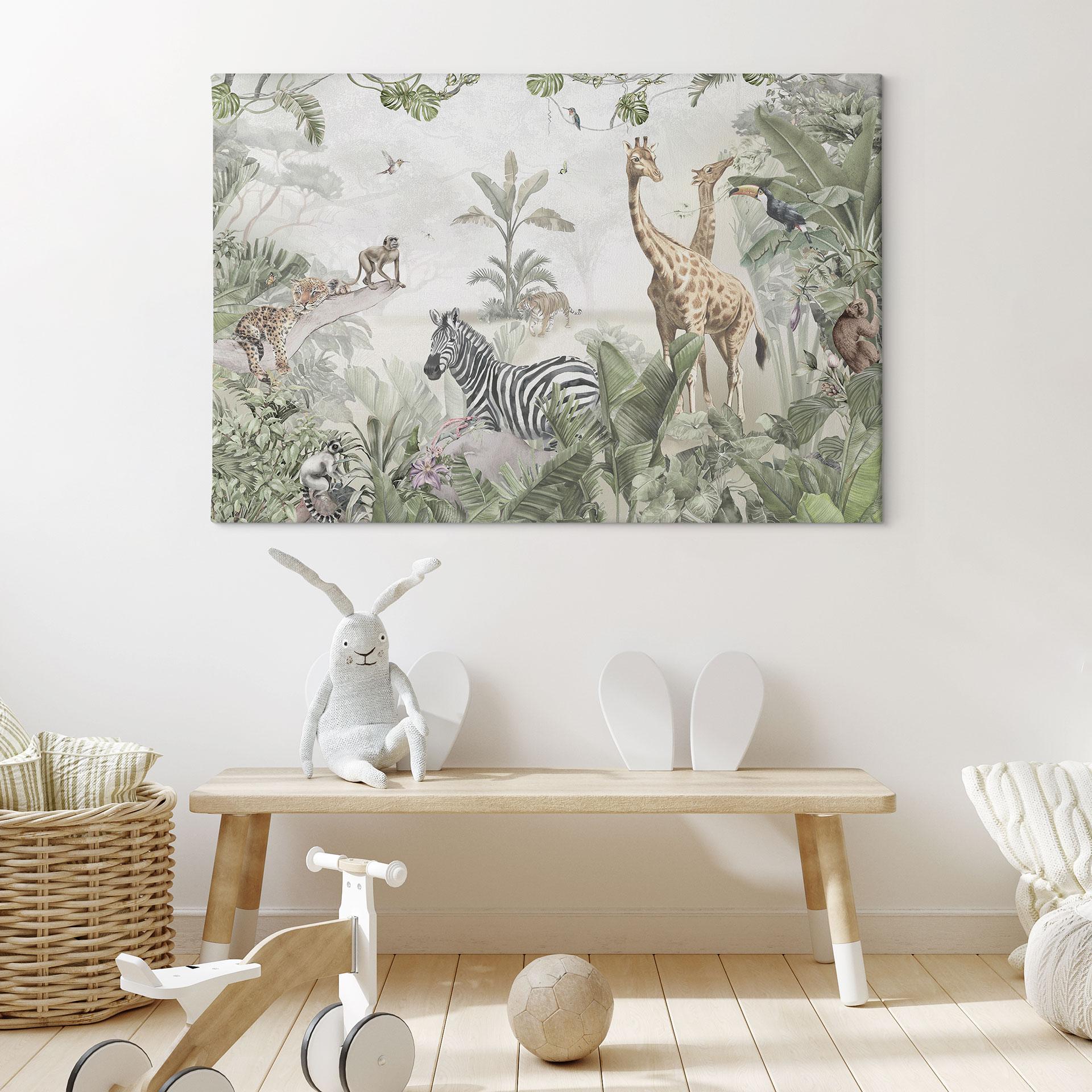 Canvas schilderij jungledieren op een Afmeting - Ms Tiff