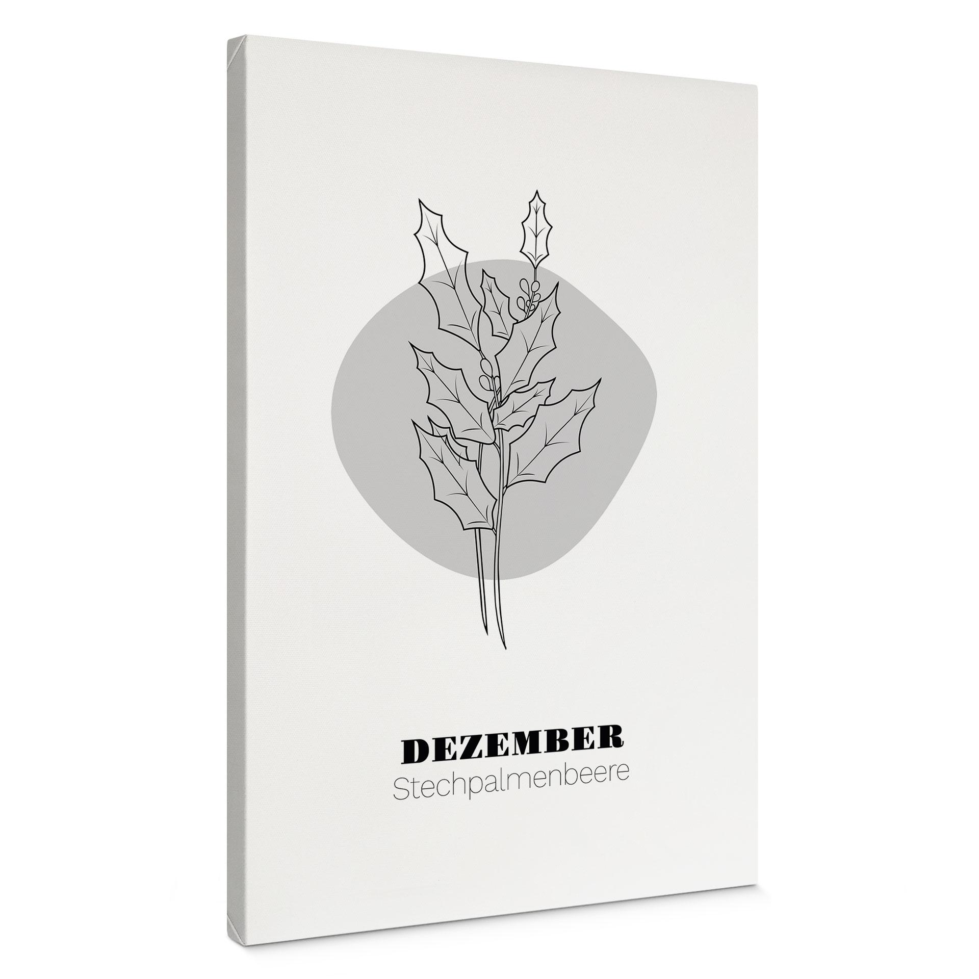 Personalisierbares Leinwandbild Monatsblume Dezember