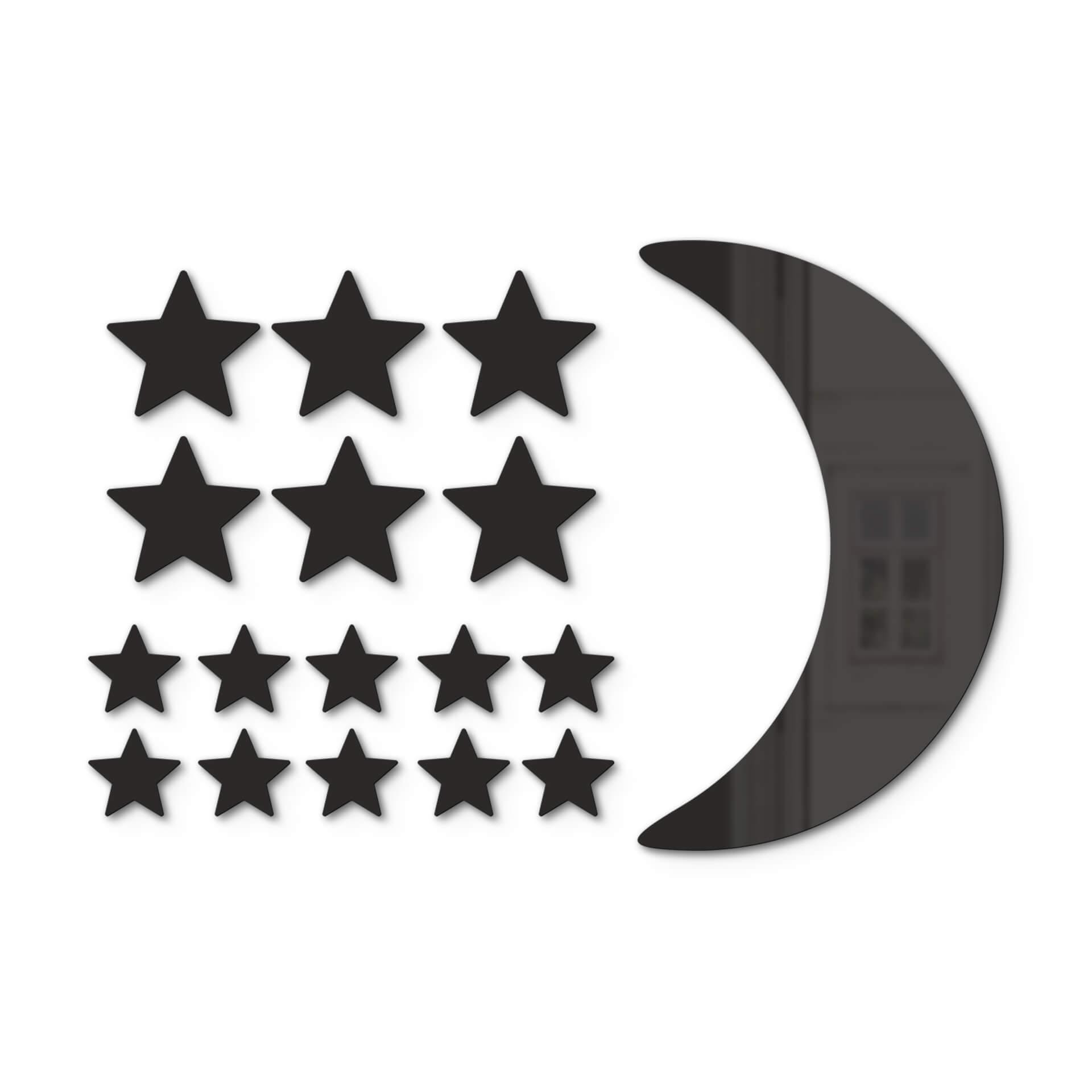 Decoración acrílica luna y estrellas