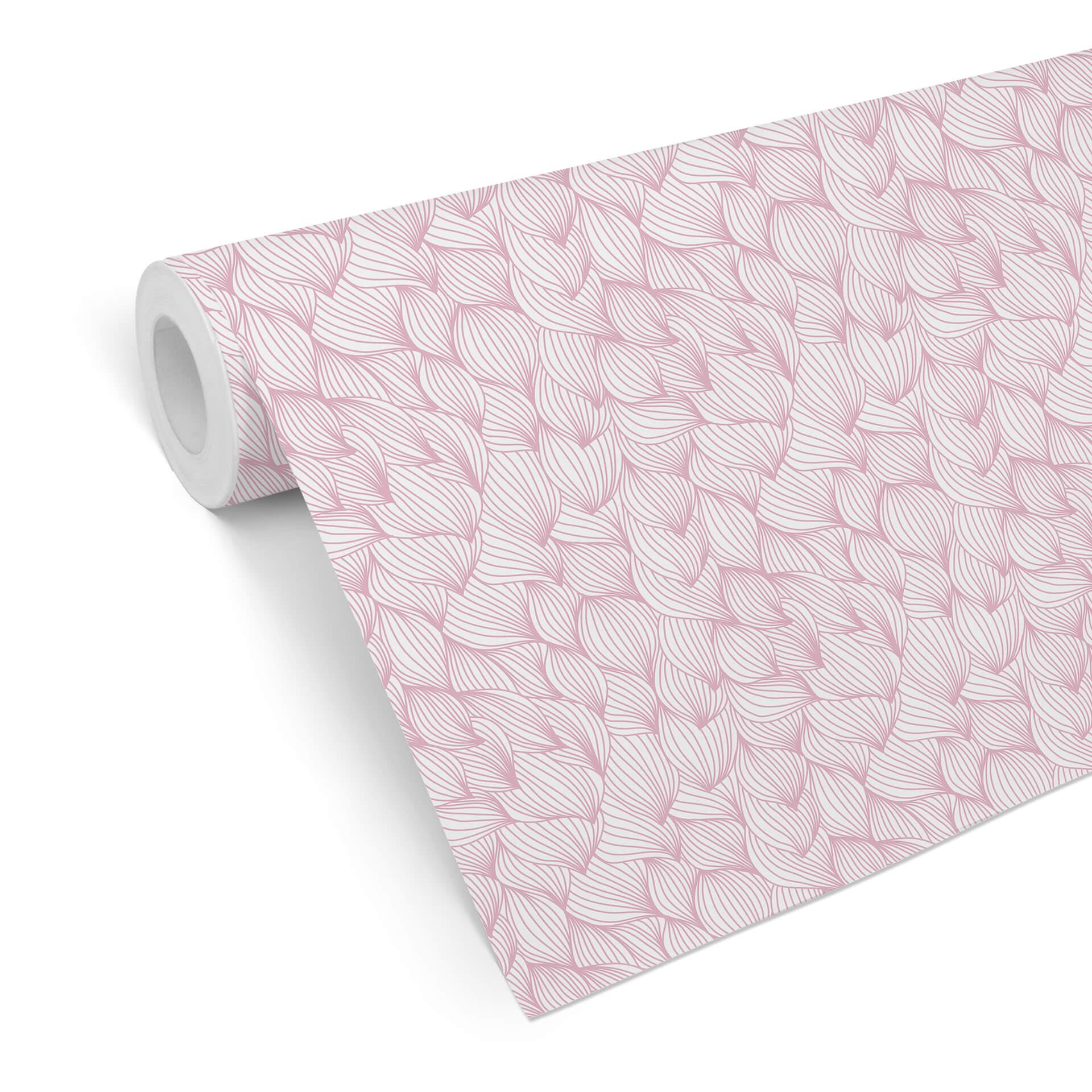 Tapet med mønster - grafiske bølger - pink