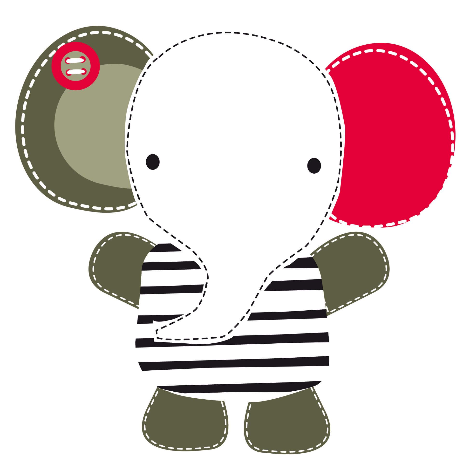 Muursticker Schattig Olifantje