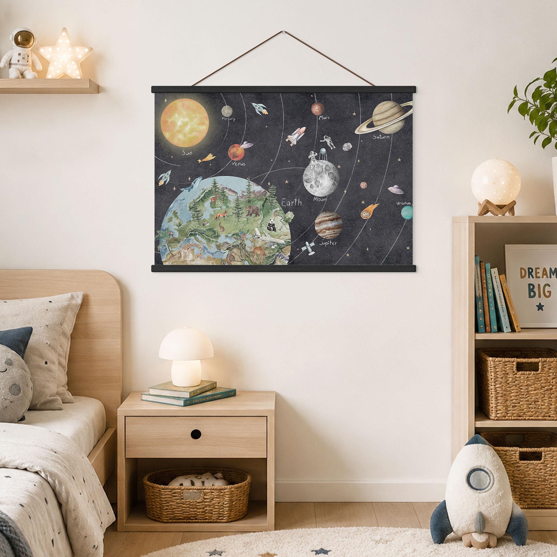 Stoffbild Sonnensystem mit Planeten und Erde - Ms Tiff