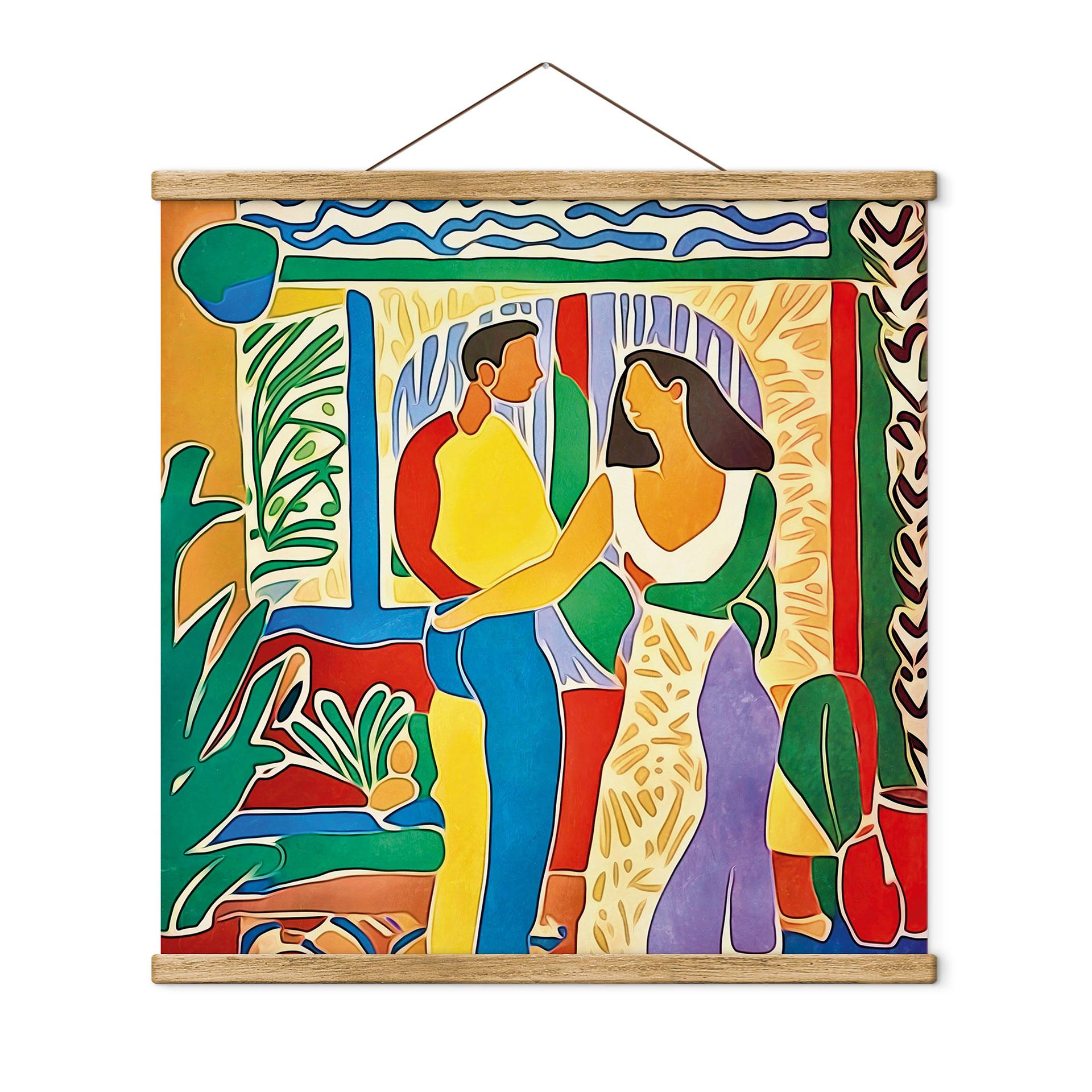 Tekstil plakat Elskende - Inspireret af Matisse - Zamart