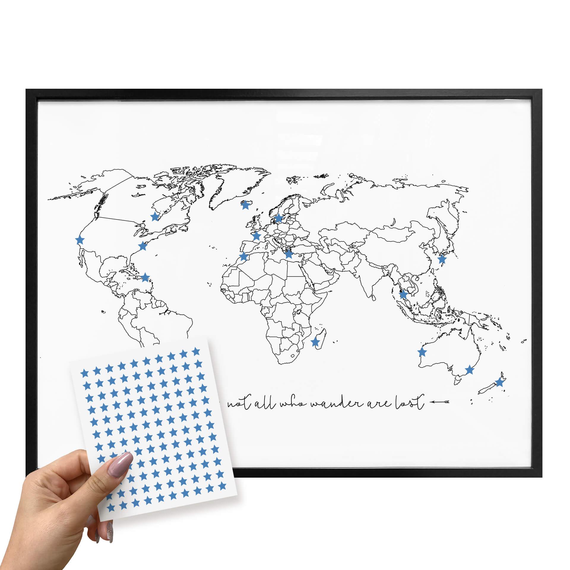 Póster No todos los que vagan están perdidos + pegatinas de estrellas