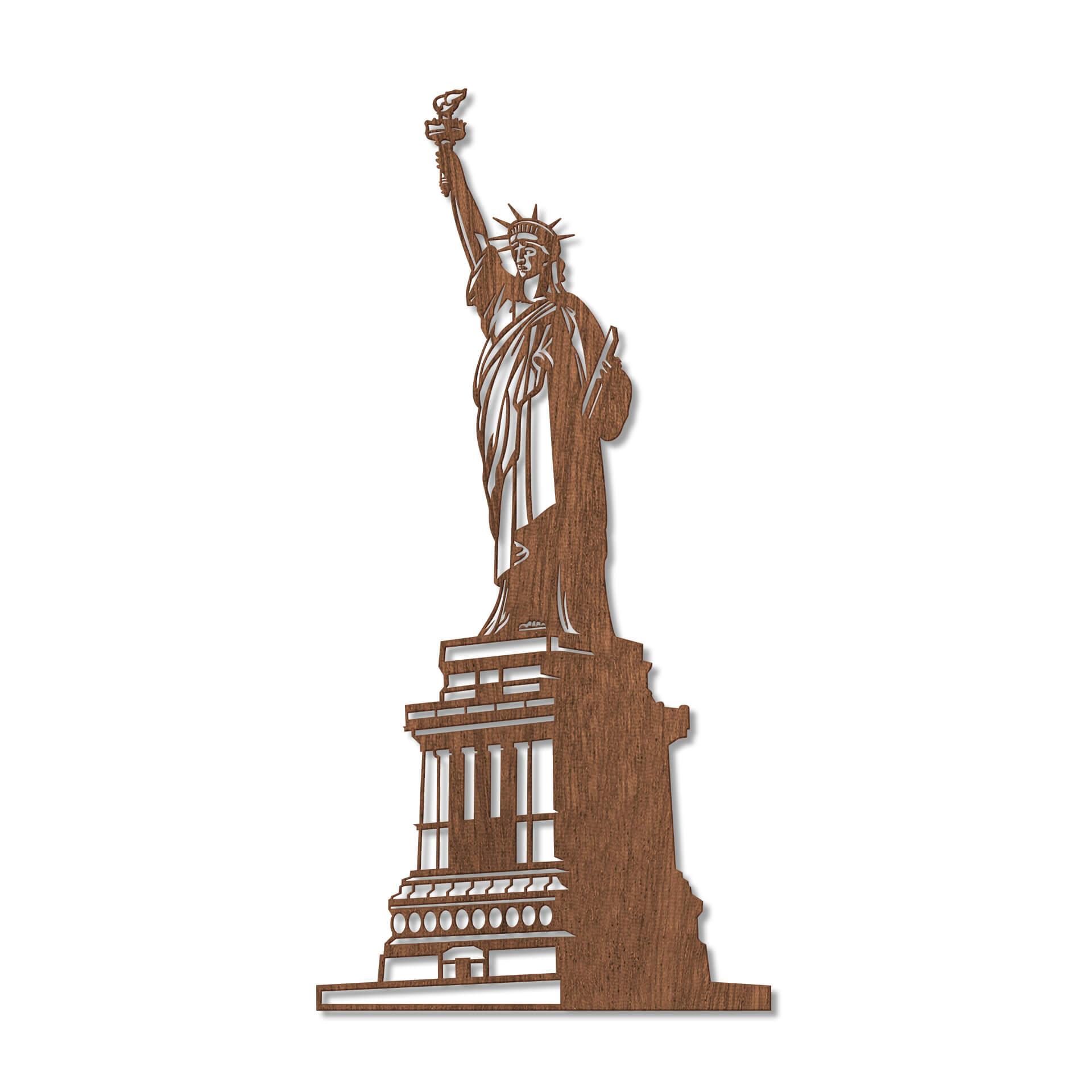 Arte en madera de caoba - Estatua de la Libertad