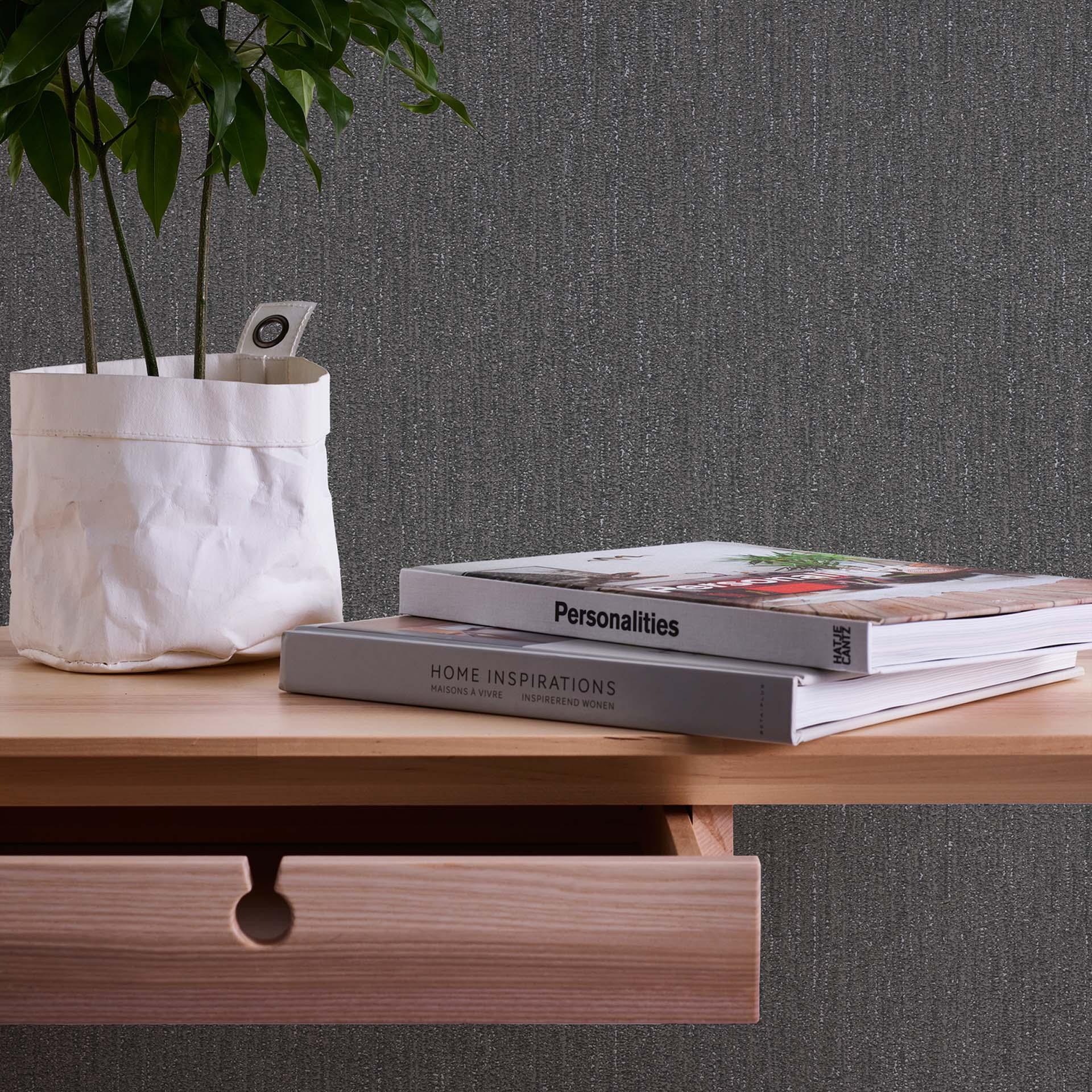 tekstureret tapet sort grå - non-woven tapet A.S. Création