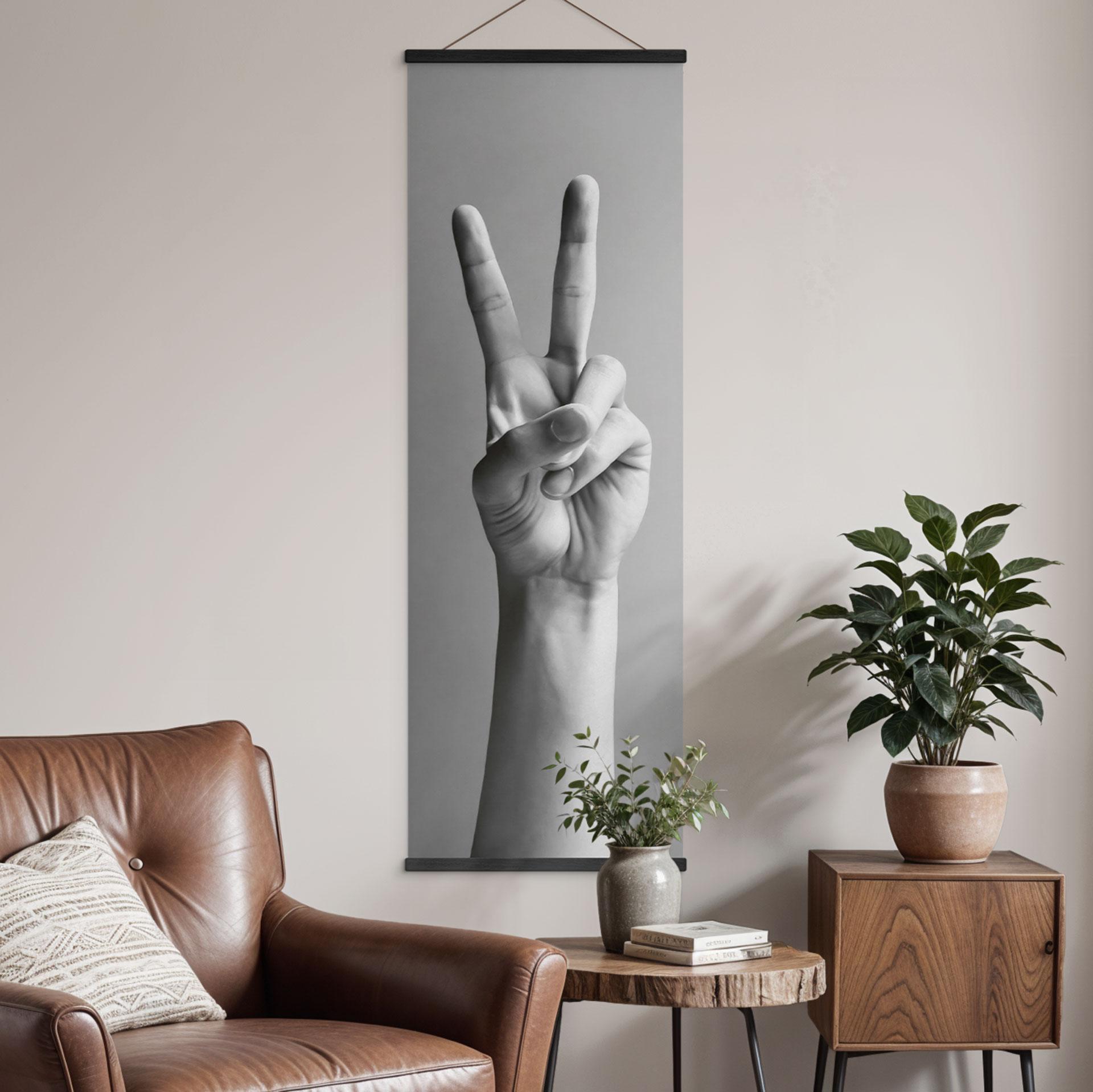 Tekstil plakat Victory Hand - Tegn på fred og sejr - Bühler - Panorama