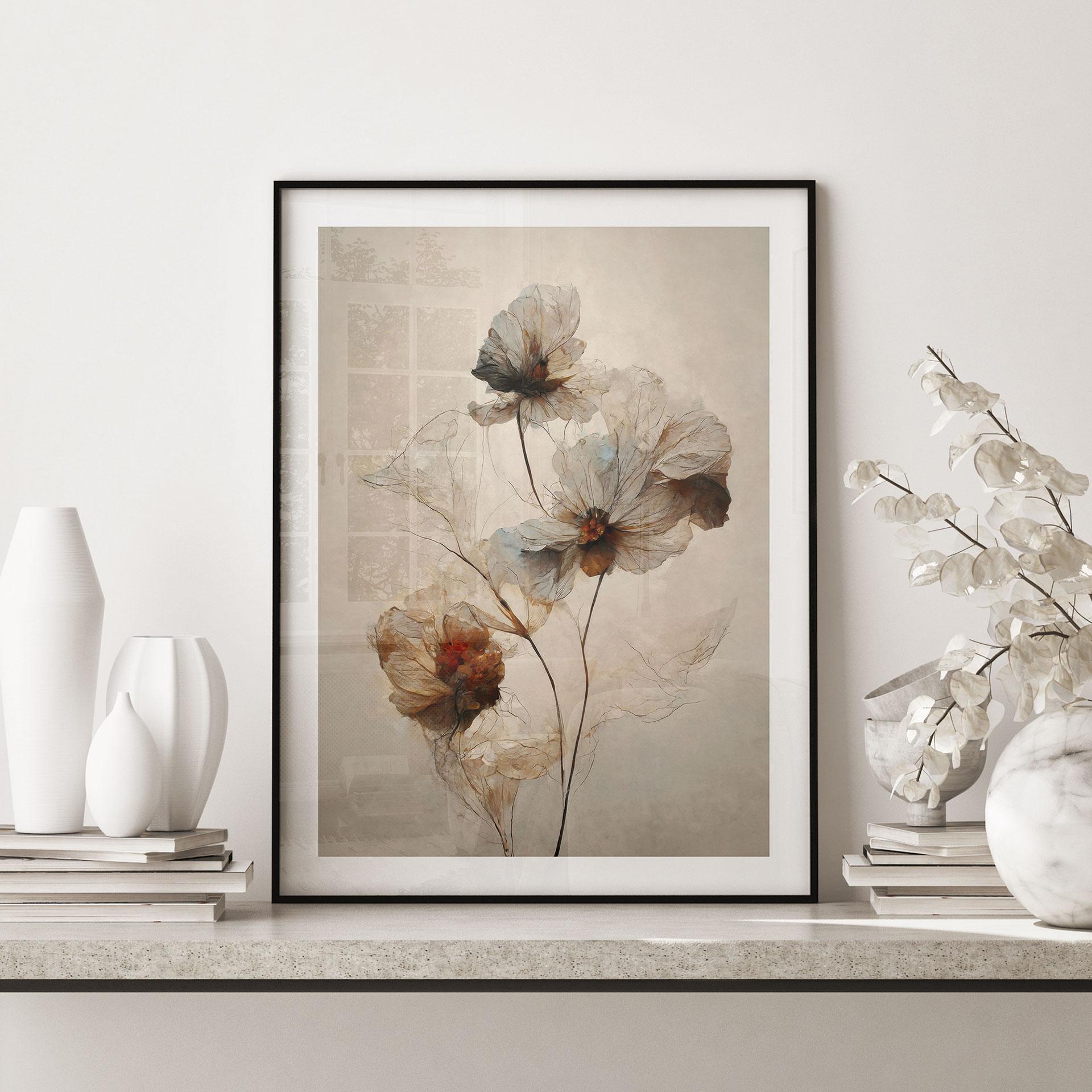 Plakat tørrede blomster - forgængelighedens elegance - Treechild