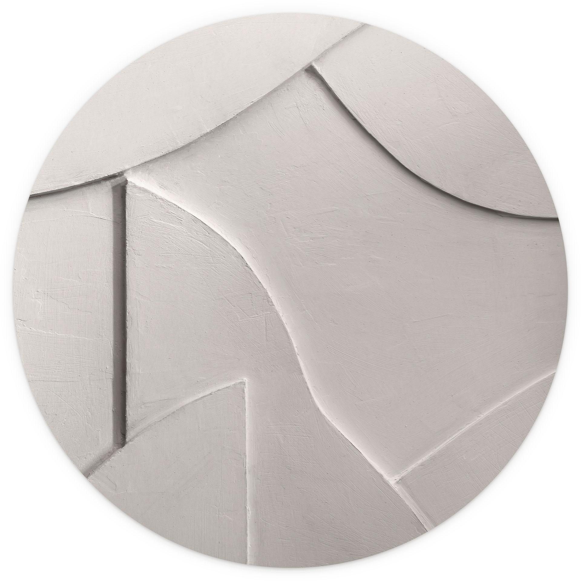 Muurschildering Abstracte structuren in zacht beige - Böhmer - Rond - vliesbehang/zelfklevend vliesb