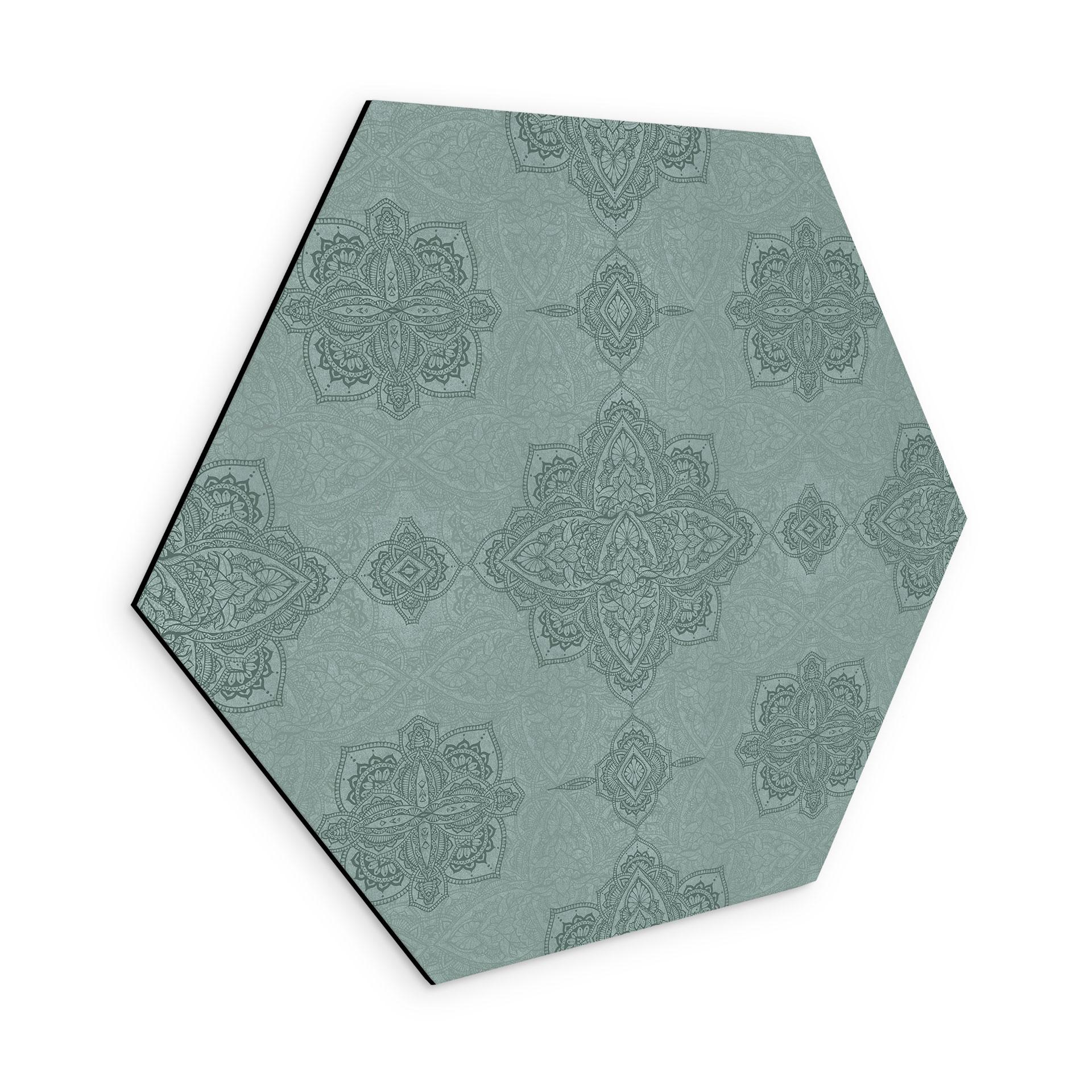 Sekskantet Billede Mønster Marrakech Grøn - Bloomery Decor - Aluminium Dibond