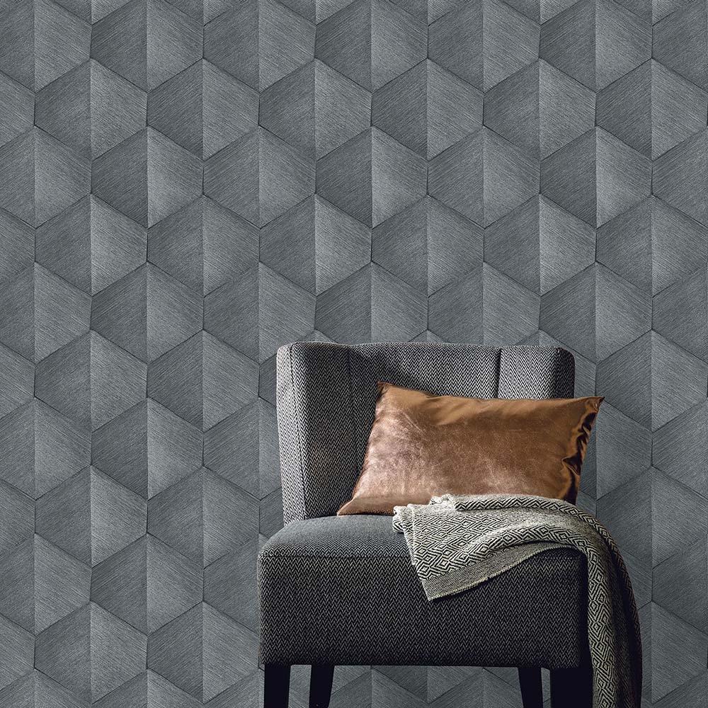3D tapet, mønstertapet Fashion for Walls 4 af Guido Maria Kretschmer grå