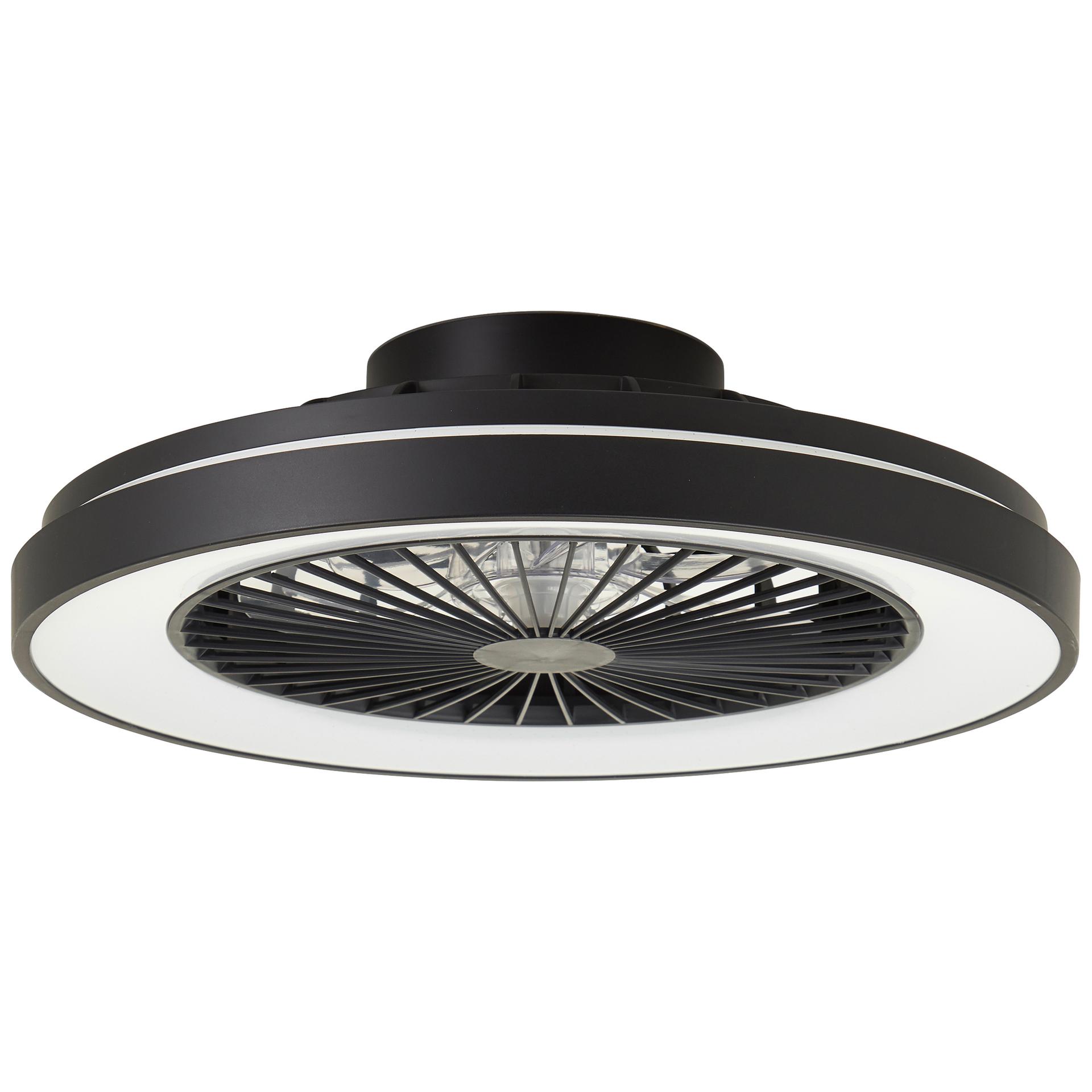 Deckenleuchte Levin, schwarz, 13,7 x 48,5 cm, Deckenventilator mit LED