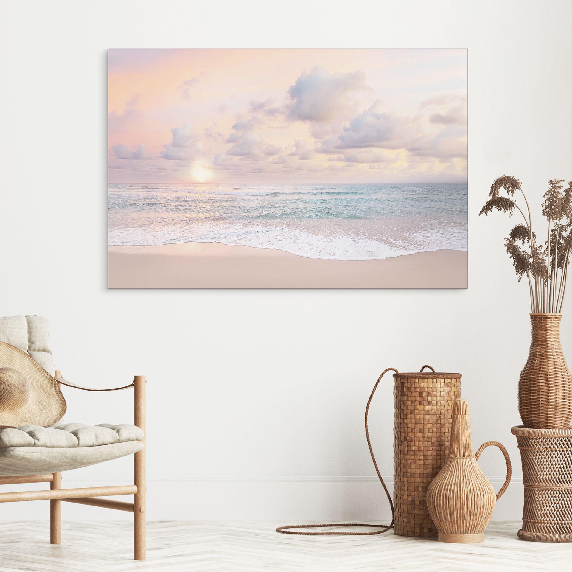 Fototapet Solnedgang over strand og hav - Sisi & Seb – print på aluminium (Alu-Dibond)