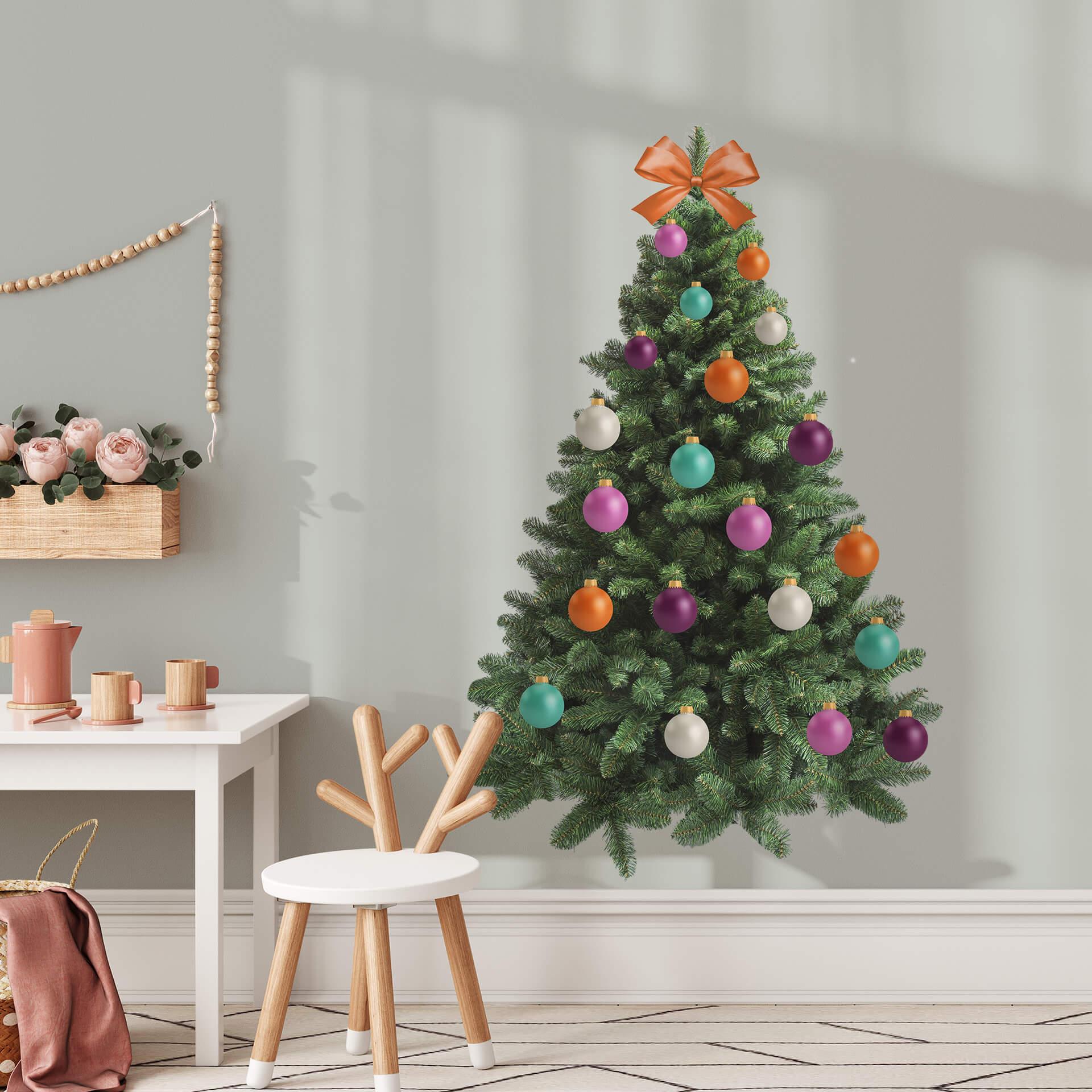 Muursticker Kerstboom om zelf te beplakken