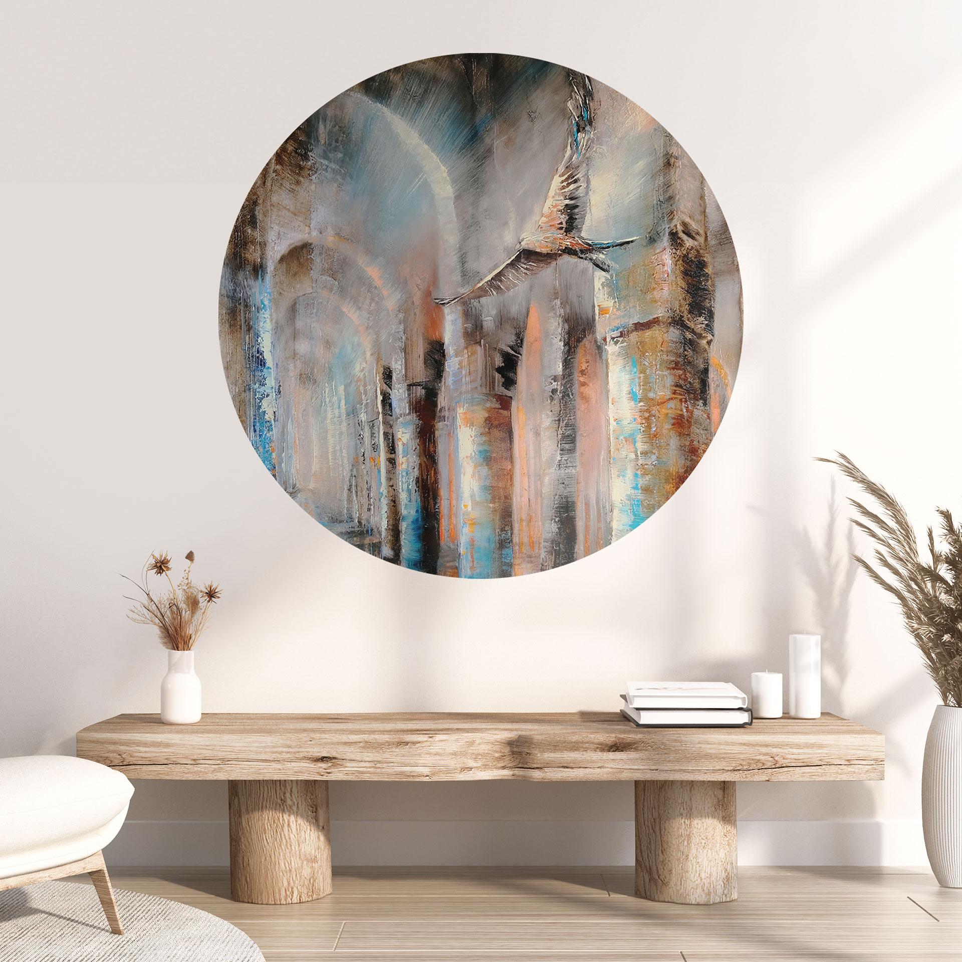 Wallsticker Flyvning gennem arkaderne - Schmucker - Rund