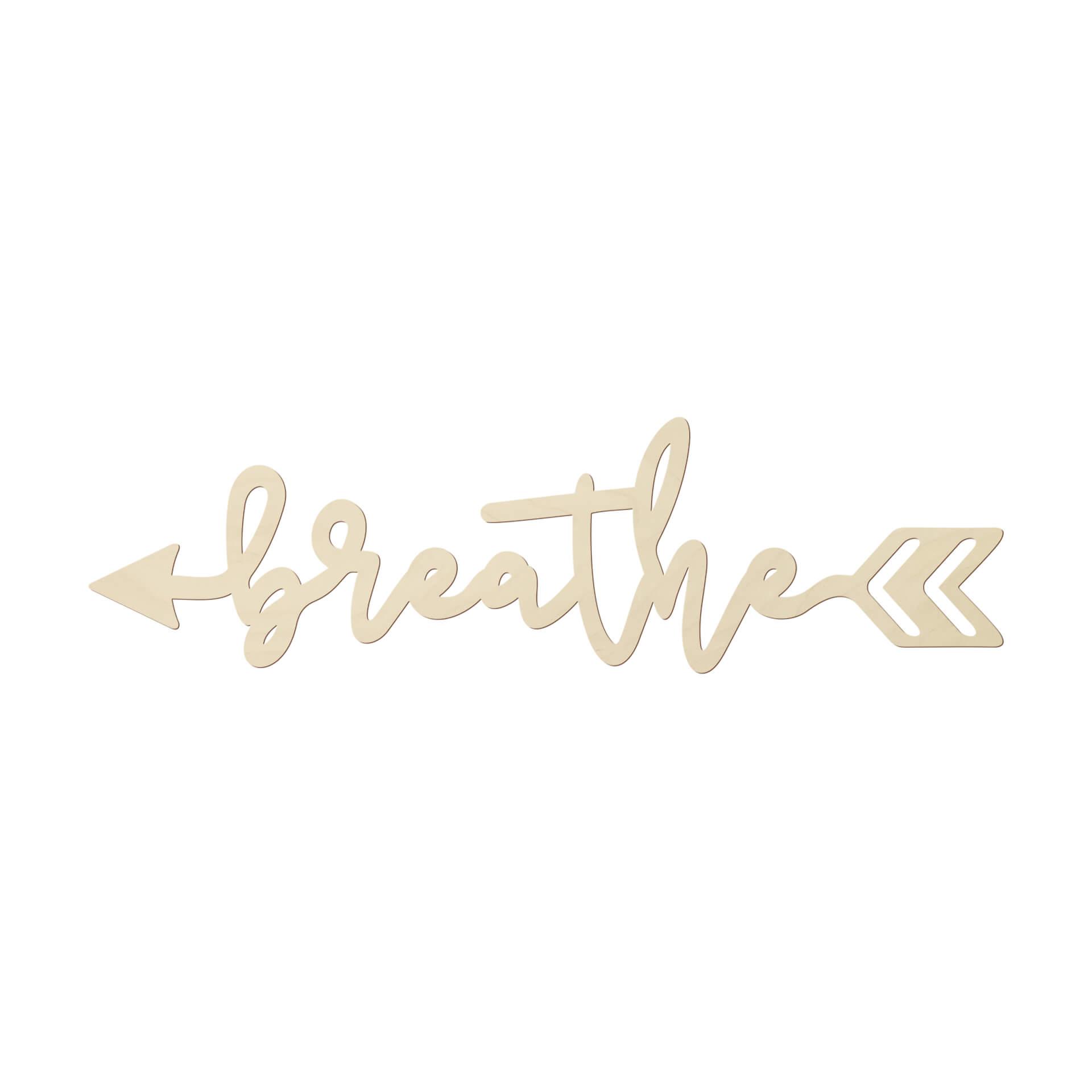 Lettere in legno –  Breathe freccia