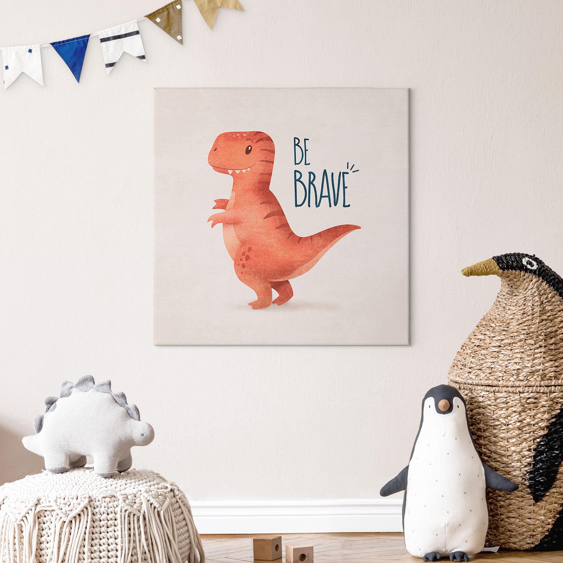 Lærredsprint - Dino Be Brave - T-Rex - Tunaboylu