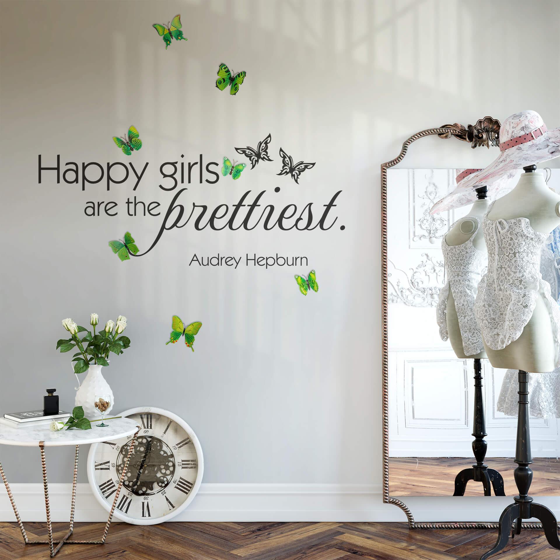 Wallsticker - Happy girls are 03