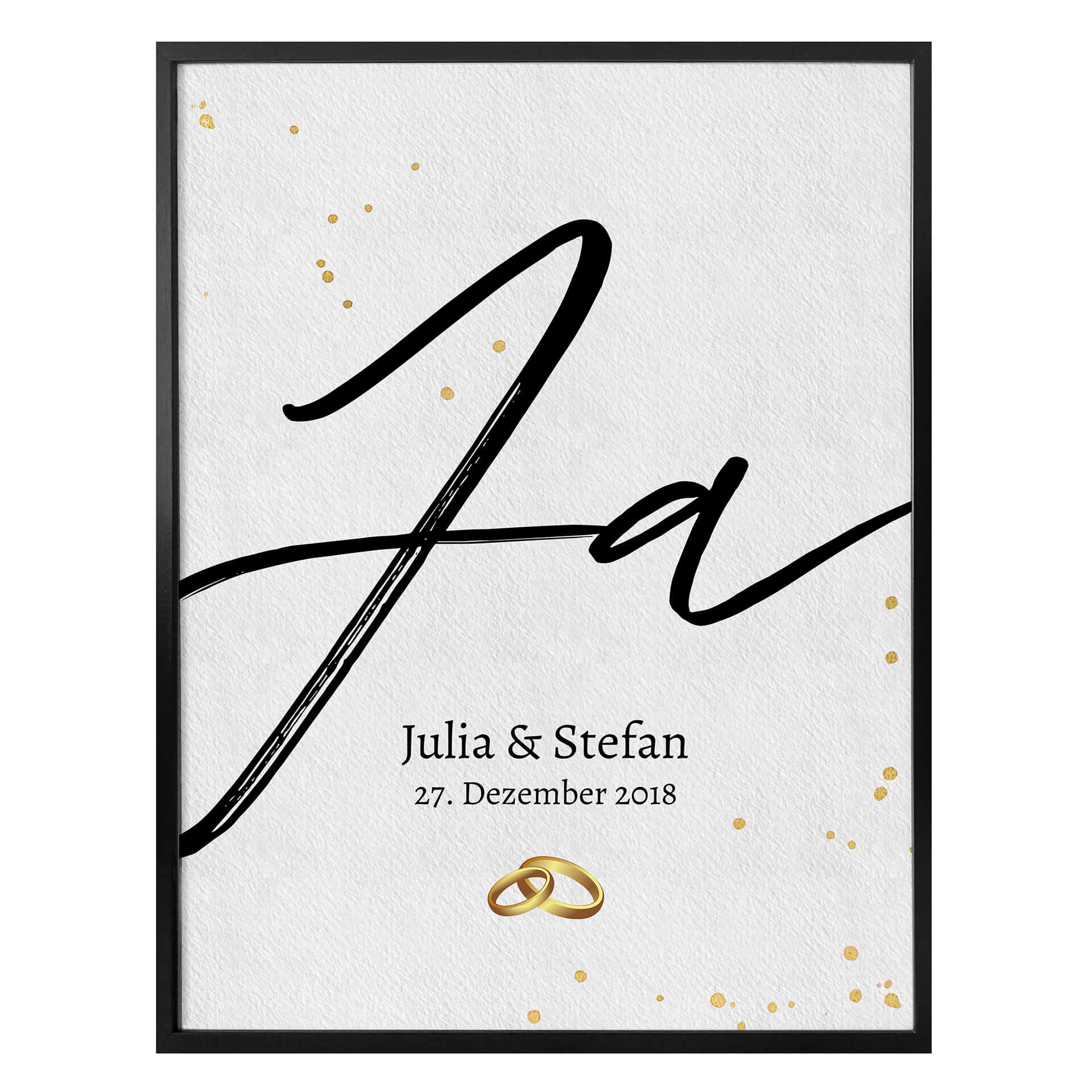 Plakat Højtid - Ja + personlig tekst