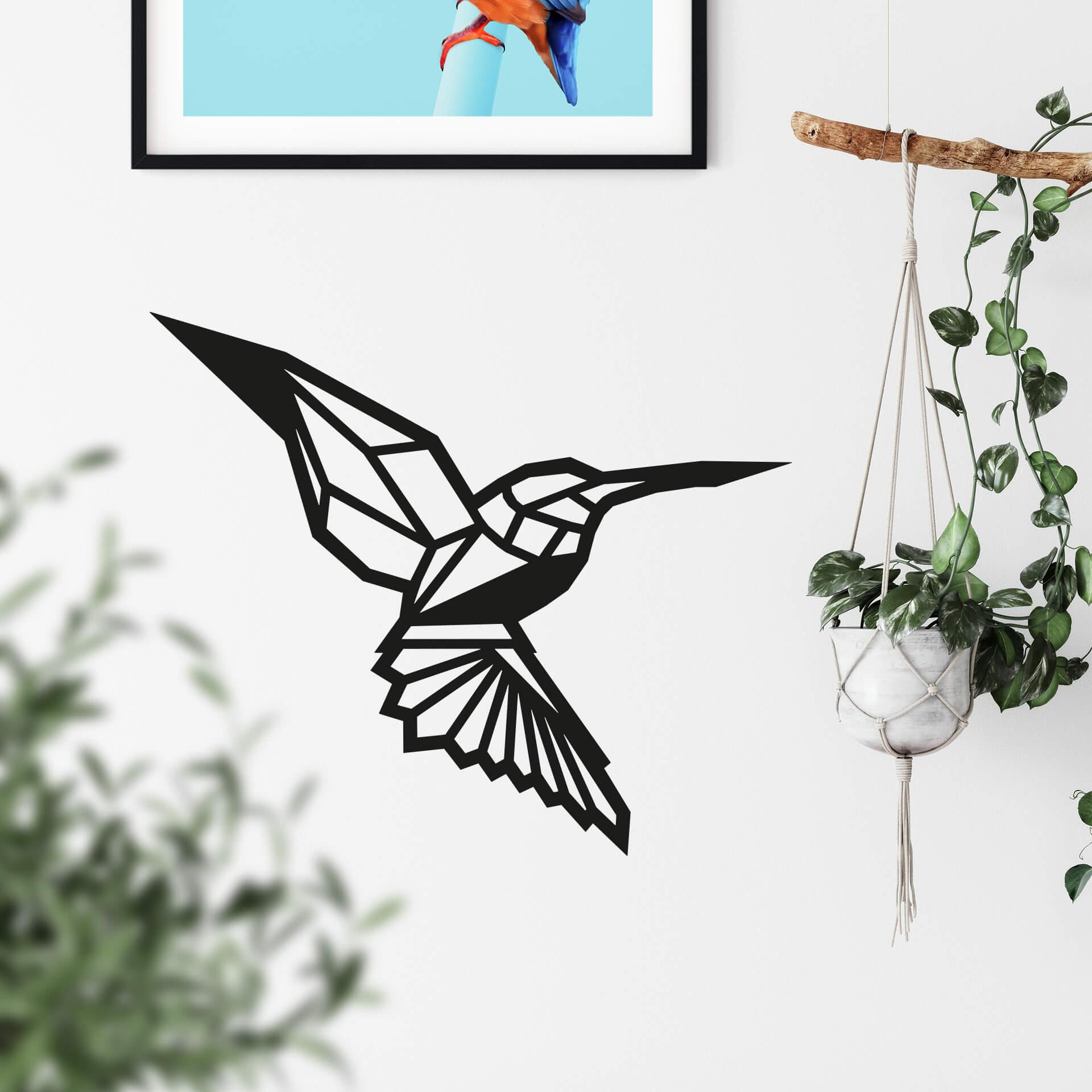 Muursticker origami kolibrie