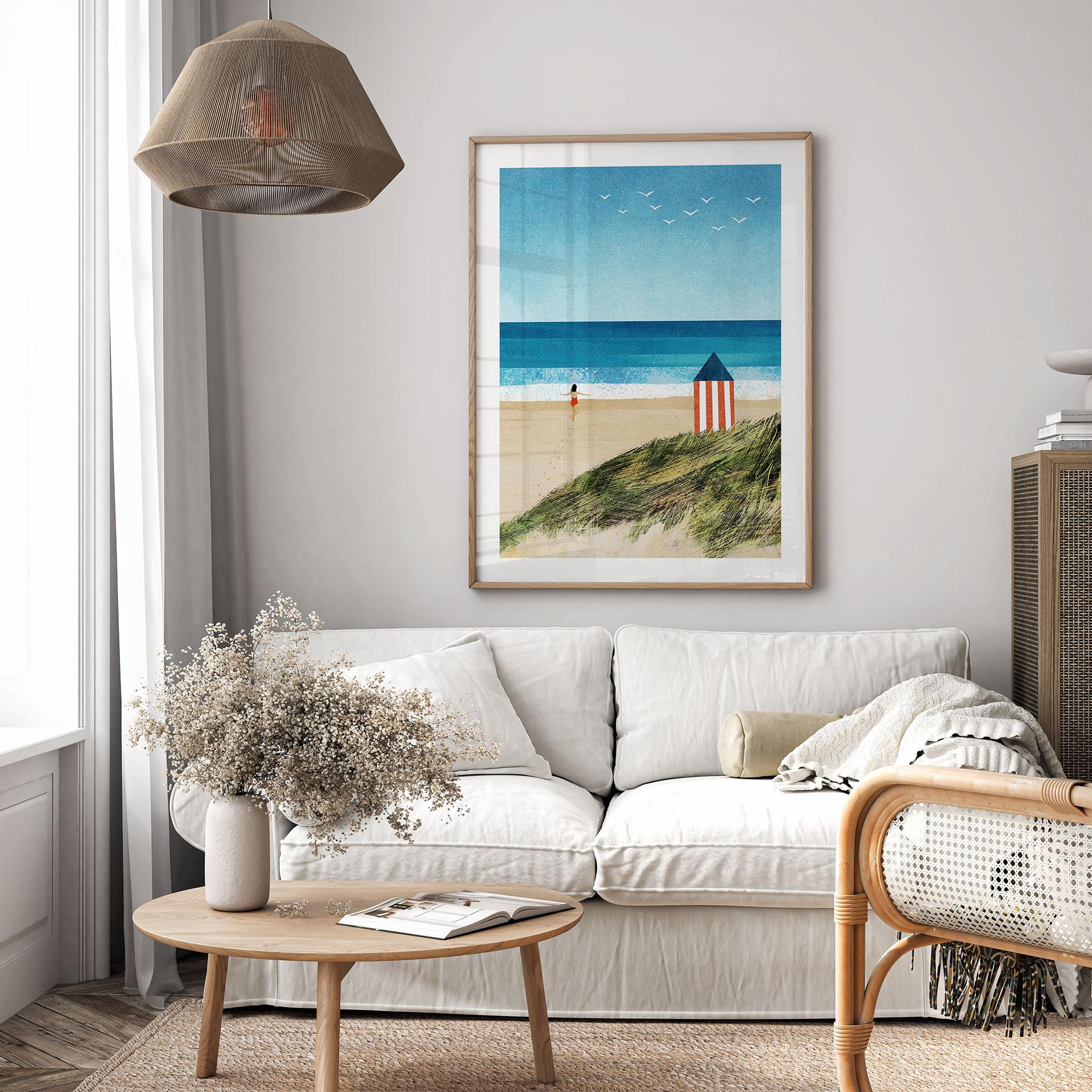 Plakat ferie ved havet med klitudsigt - Rivers