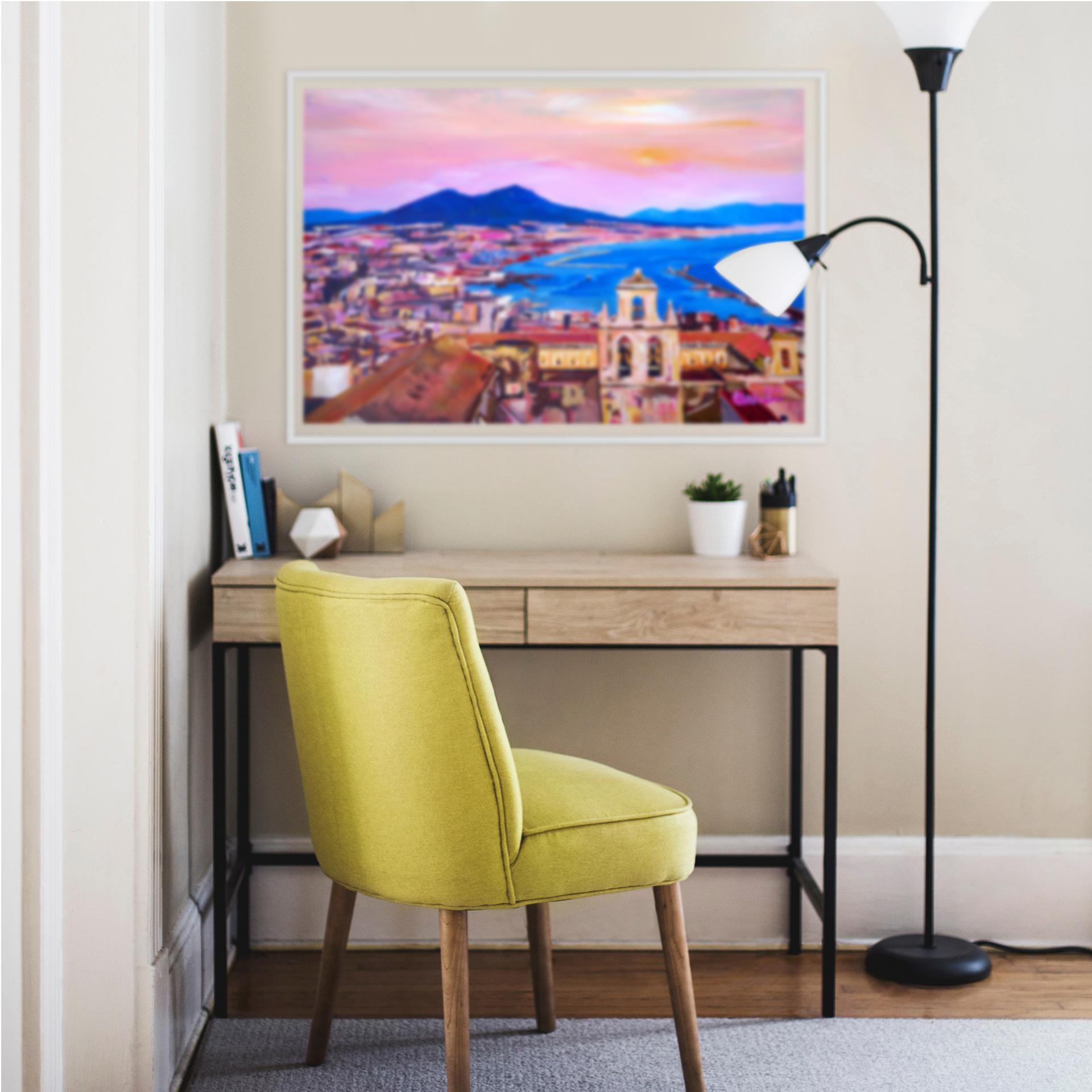 Wallprint Bleichner - Naples with Mount Vesuvio