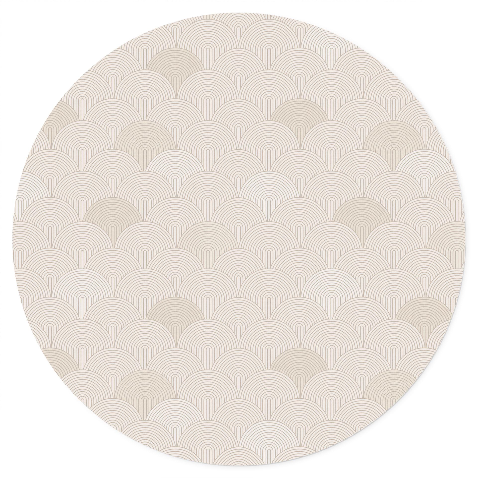 Wallsticker Abstrakte halvcirkler i blød beige - Bloomery Decor - Round