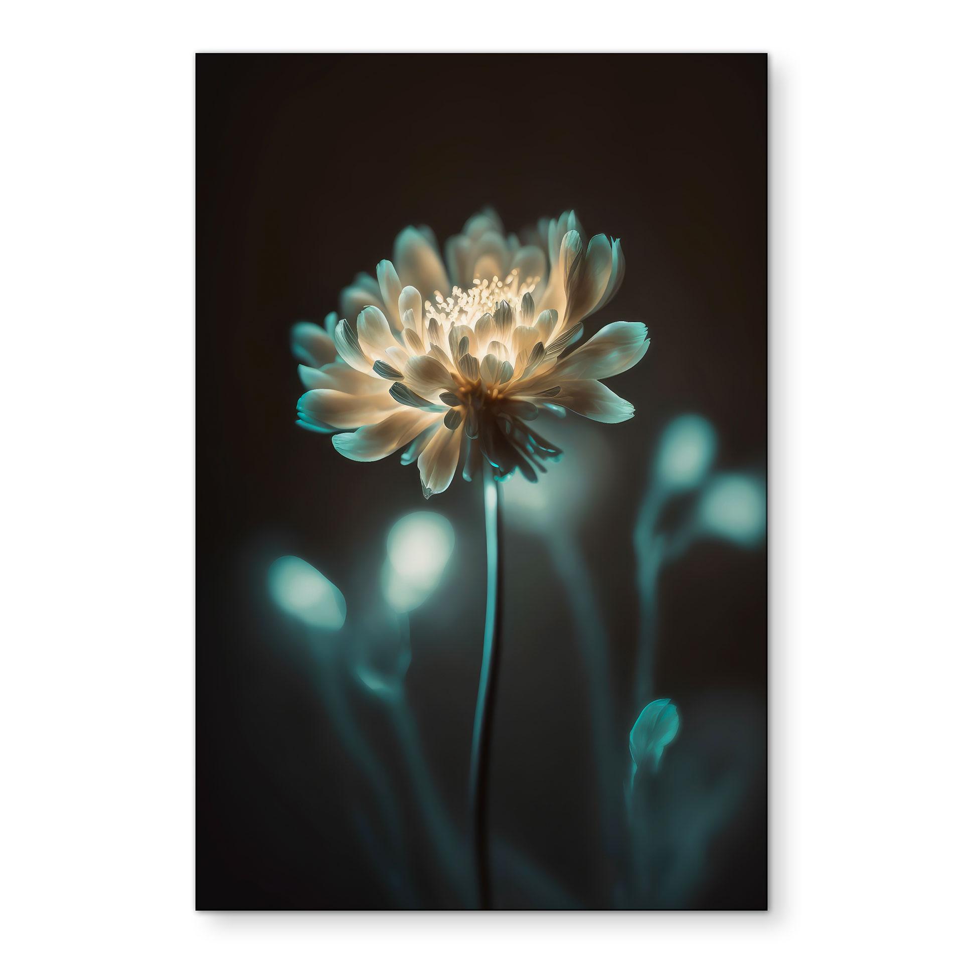 Billede Lysende blomsterhjerte - Treechild – print på aluminium (Alu-Dibond)