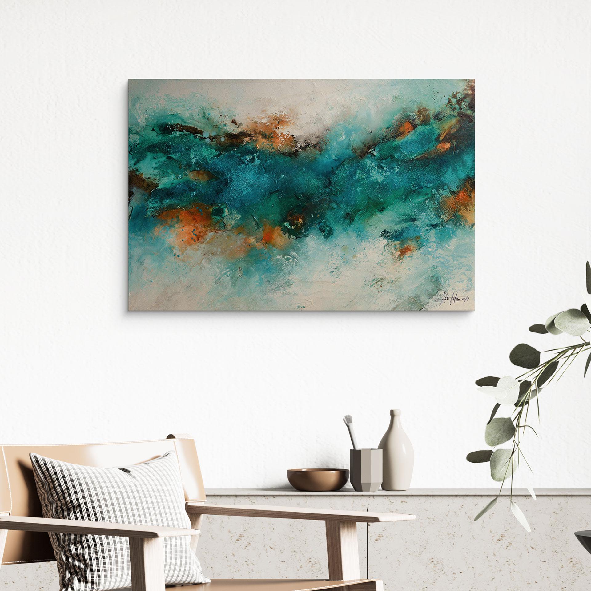Holzbild Gefrorenes Wasser - Fedrau
