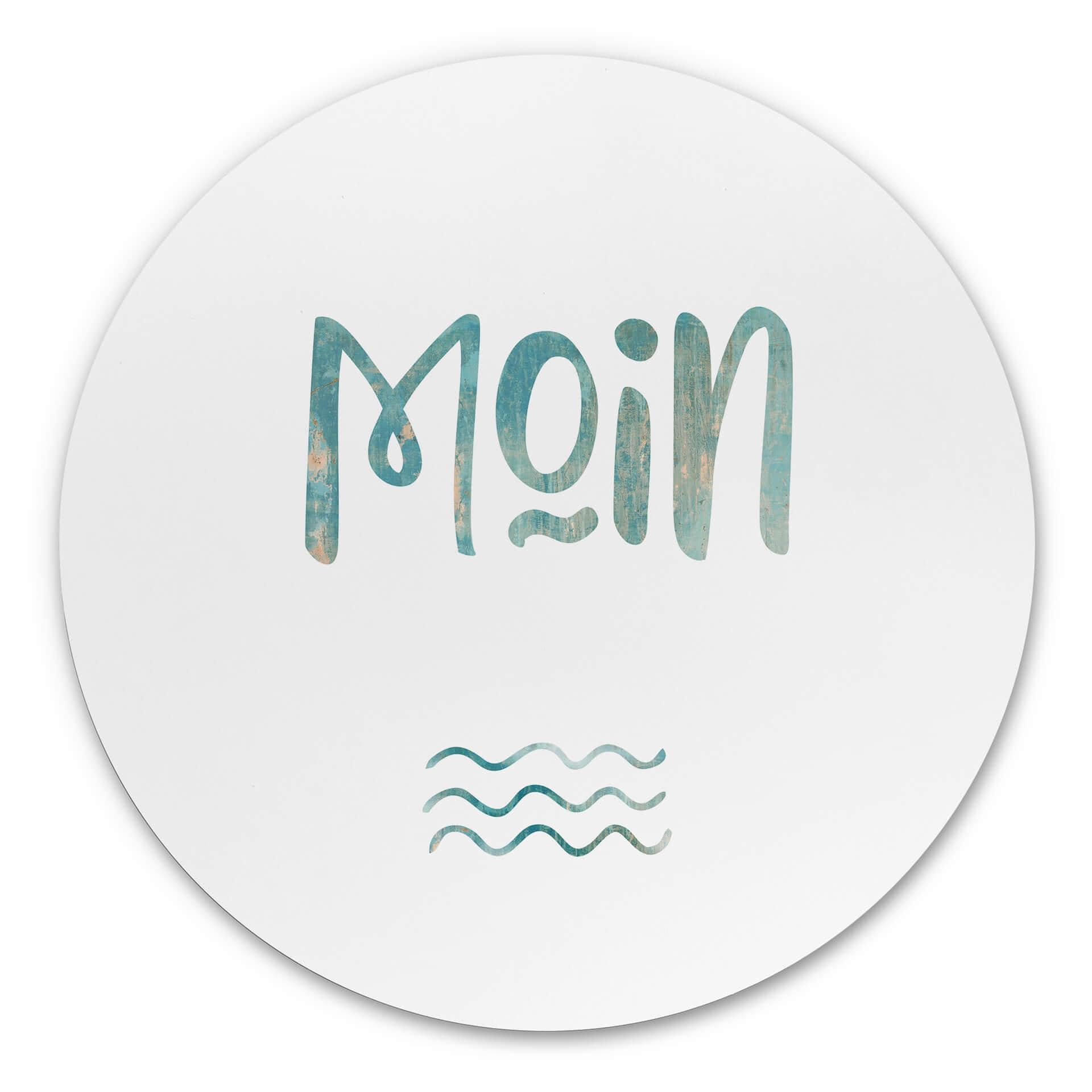 Tableau sur alu-Dibond rond Moin - Salutations nord-allemandes