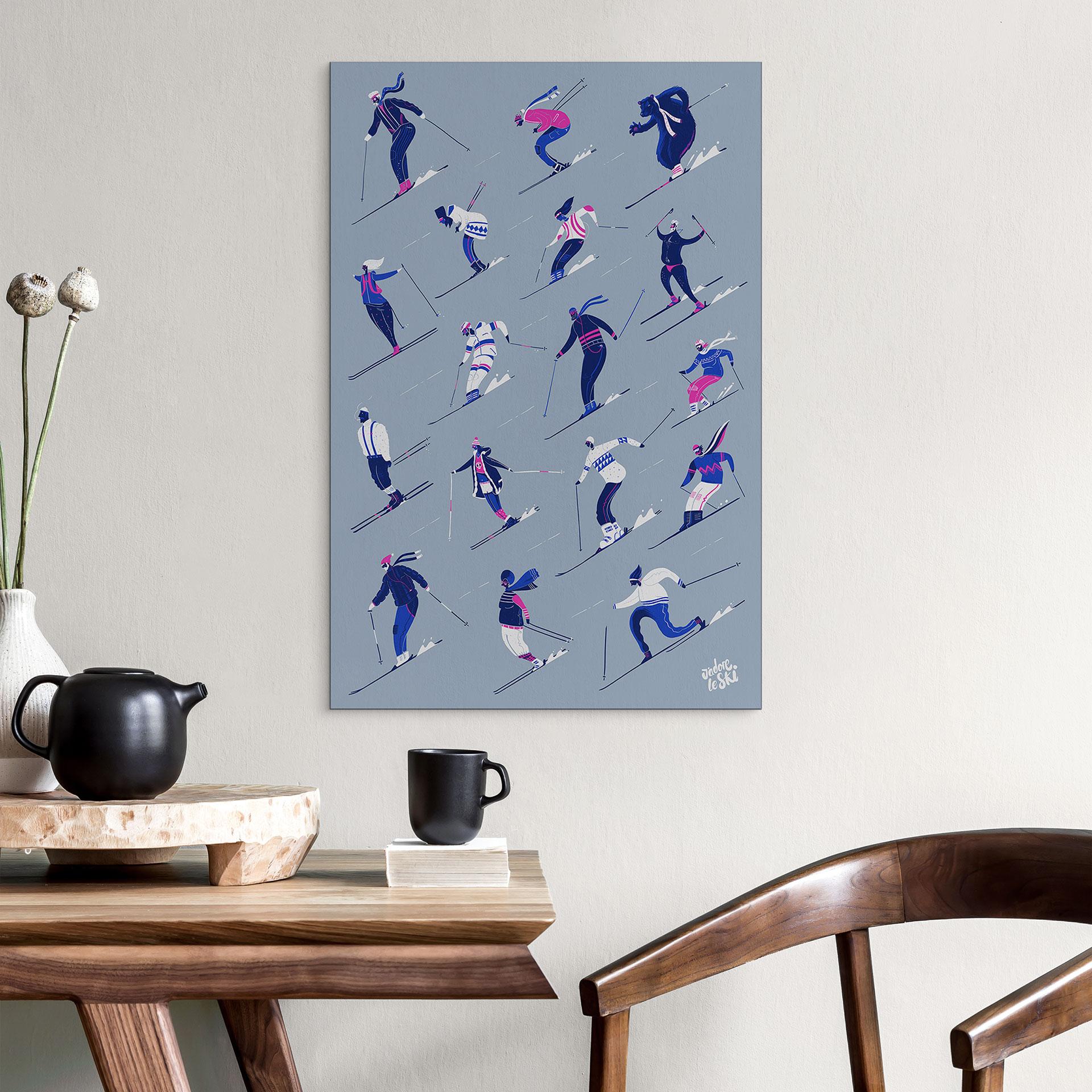 Wandbild Skifahren im Winter - Harrison - Alu-Dibond