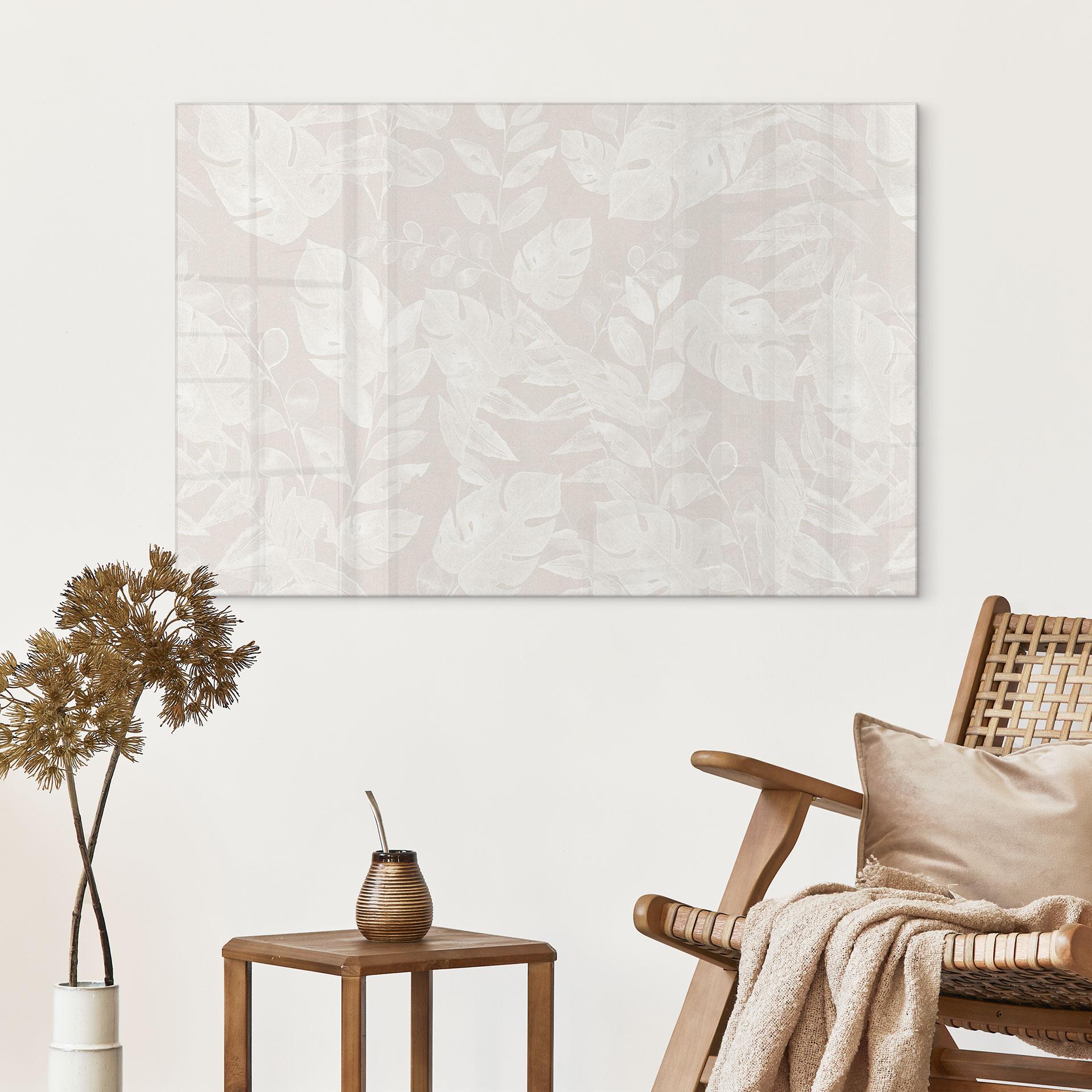 Akrylbillede Tropical Leaves Beige - Bloomery Decor
