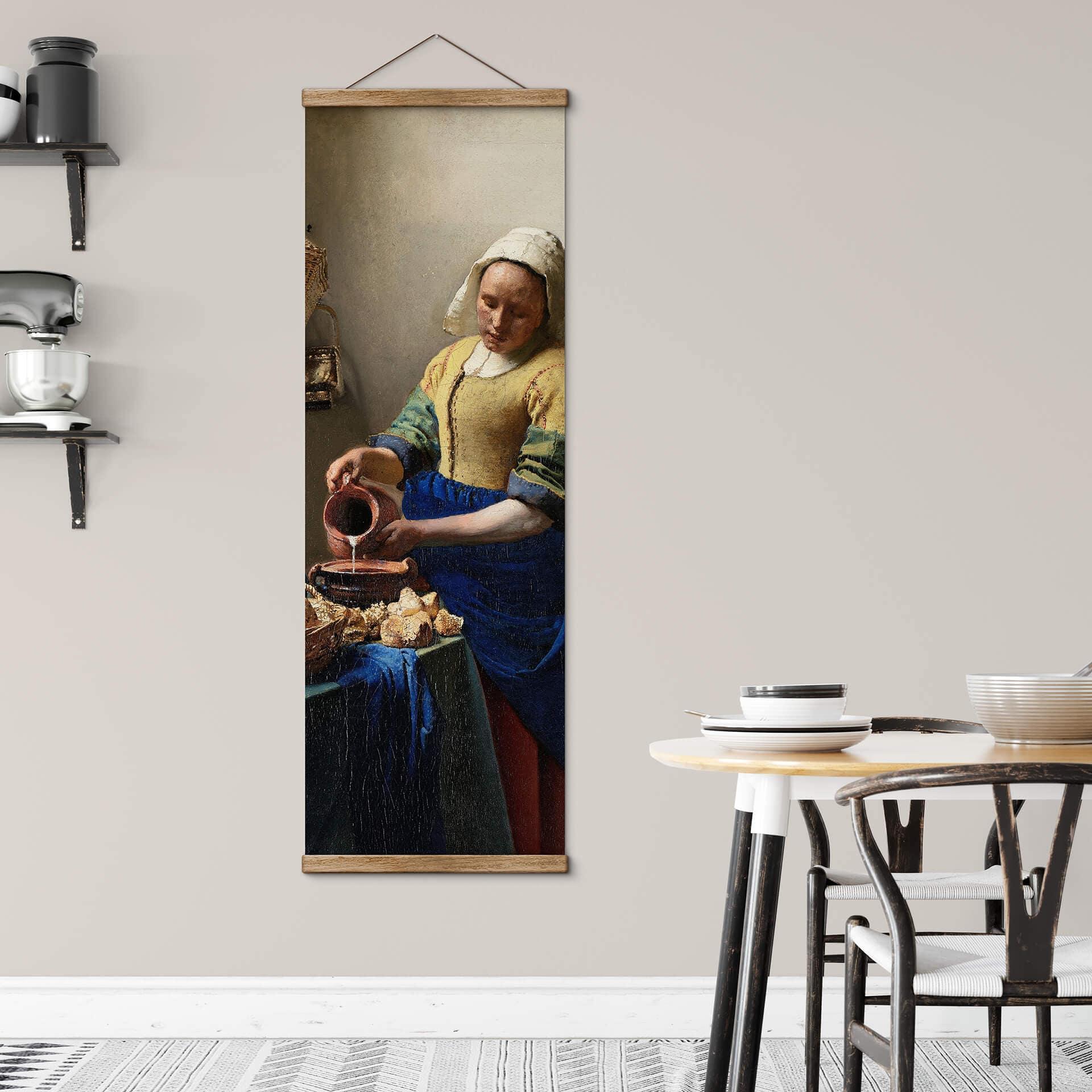 Tekstil plakat Vermeer - Pigen med mælkekanden - Panorama