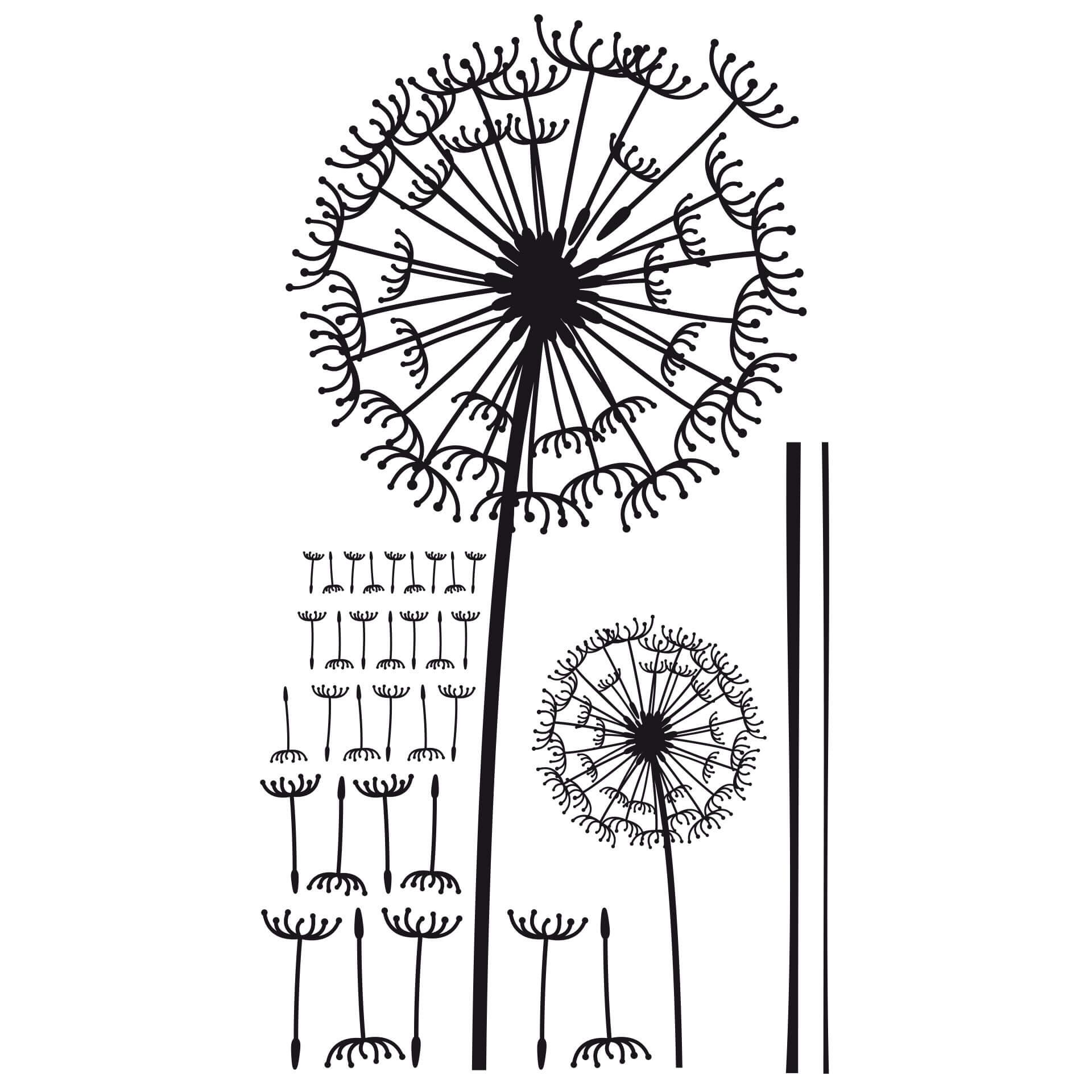 Muursticker Paardenbloemen Set