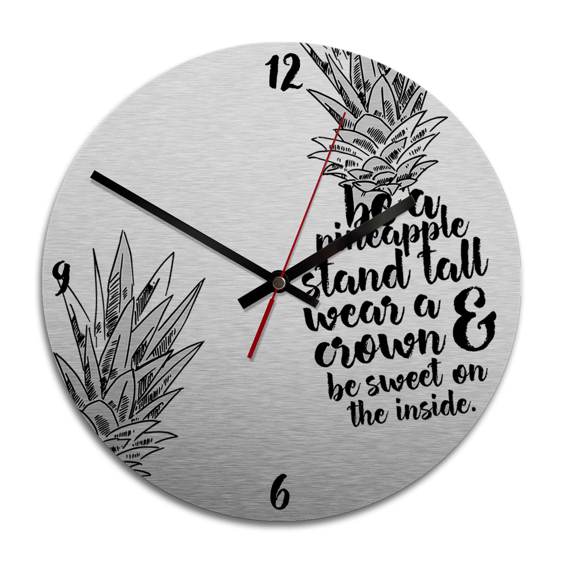 Horloge murale en Alu-Dibond - Argenté - Be a pineapple