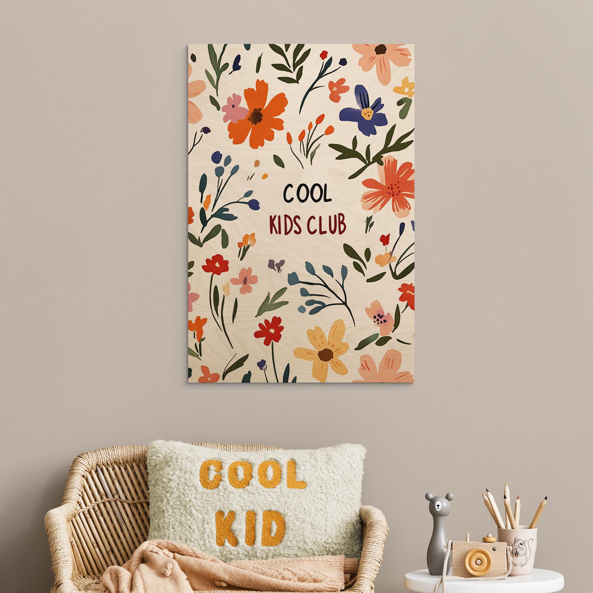 Obraz drewniany Cool Kids Club Kolorowe kwiaty - Treechild