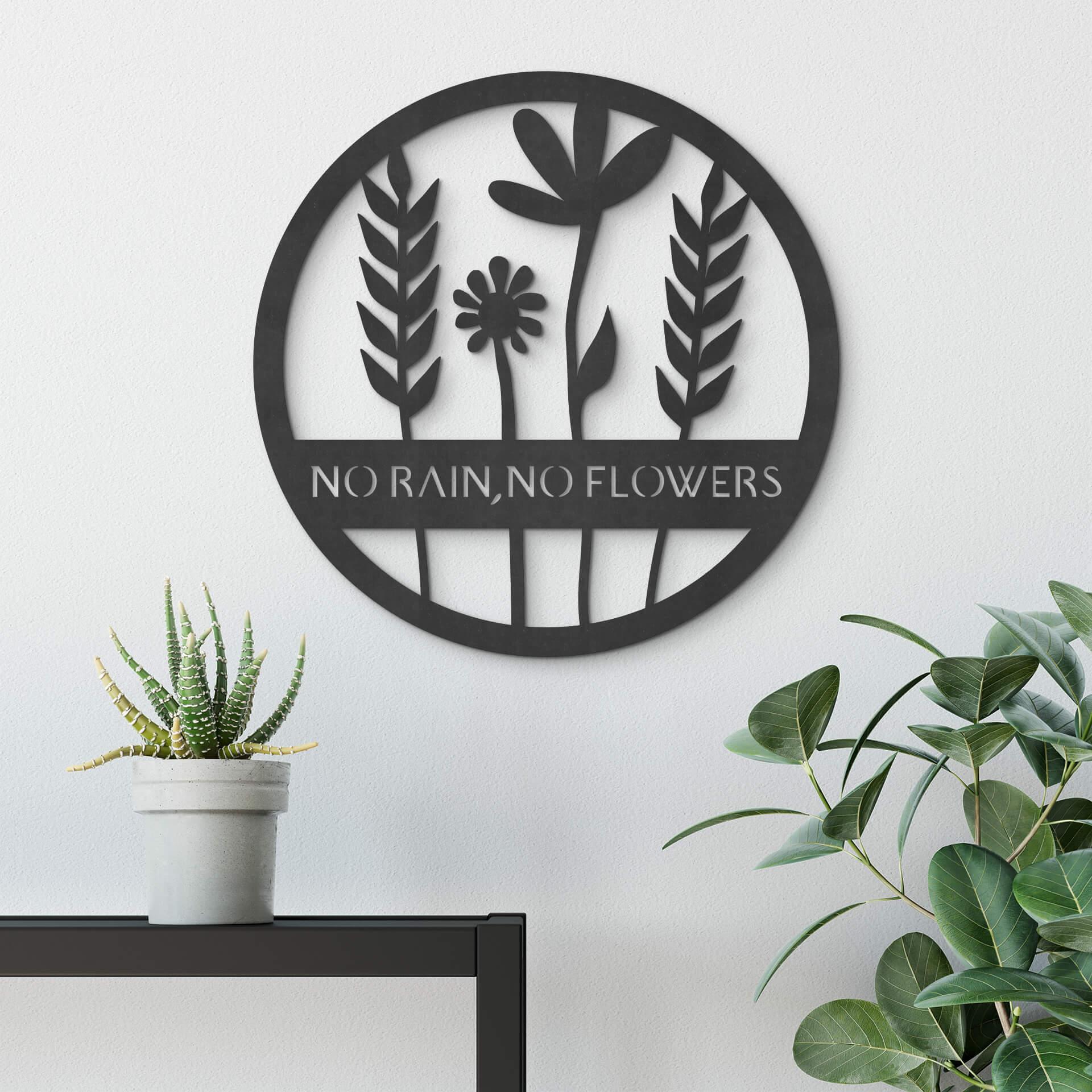 MDF - Decoración en madera - Flores en círculo - Sin lluvia - Sin flores