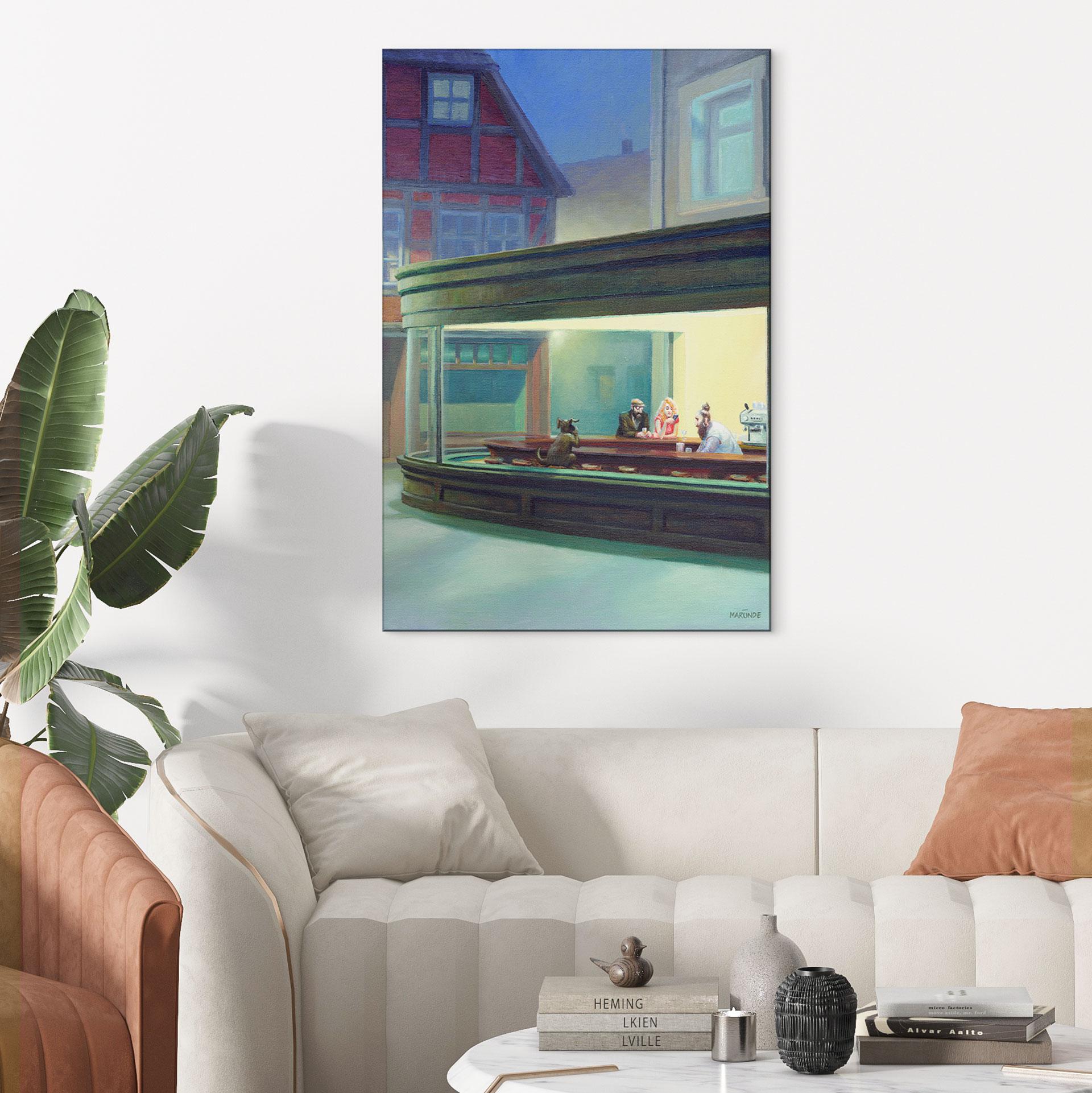 Dibond vægdekoration  Marunde - Night dog (2018) – print på aluminium (Alu-Dibond)