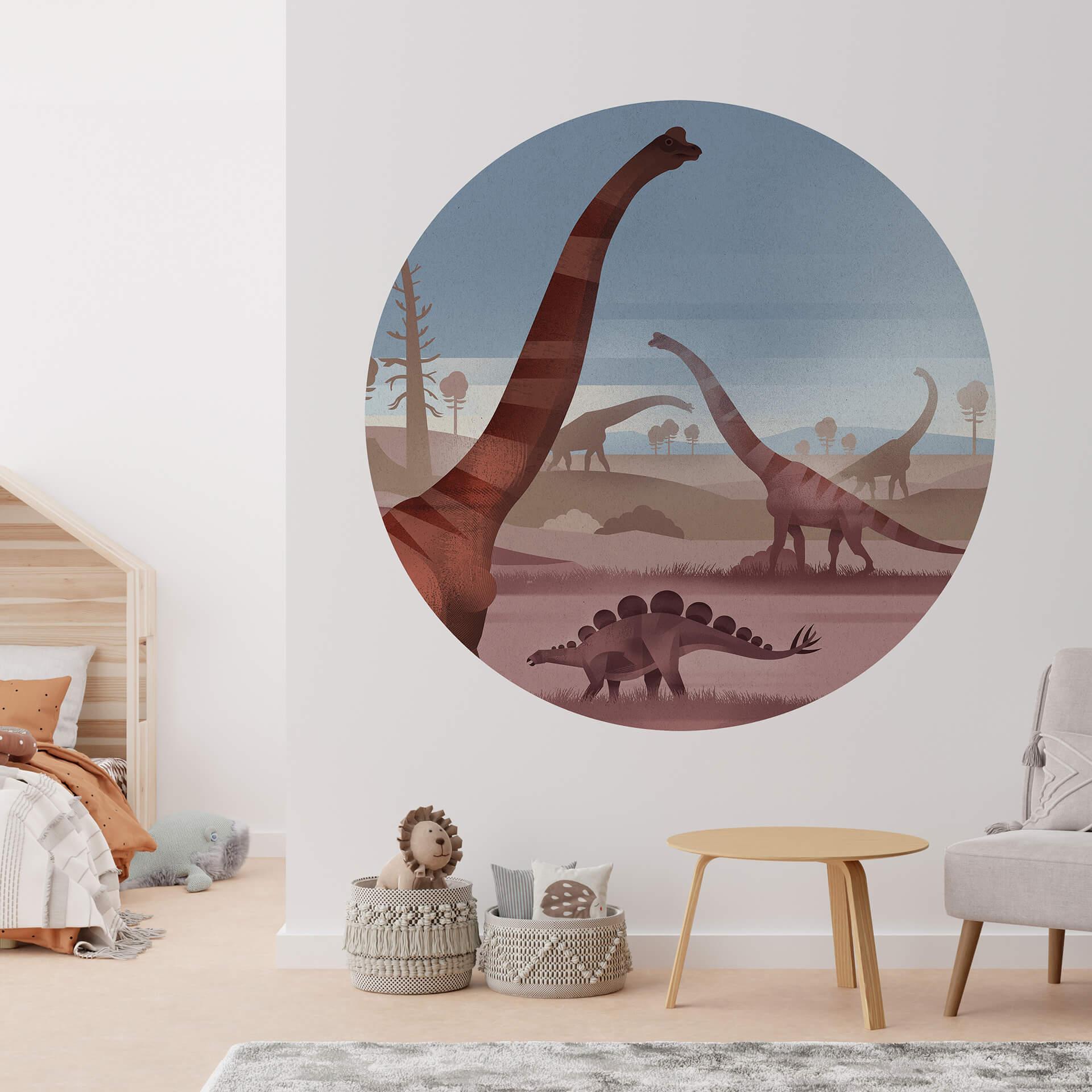Tapet cirkel Braun - I dinosaurernes land - vliesetapet/selvklæbende non-woven tapet