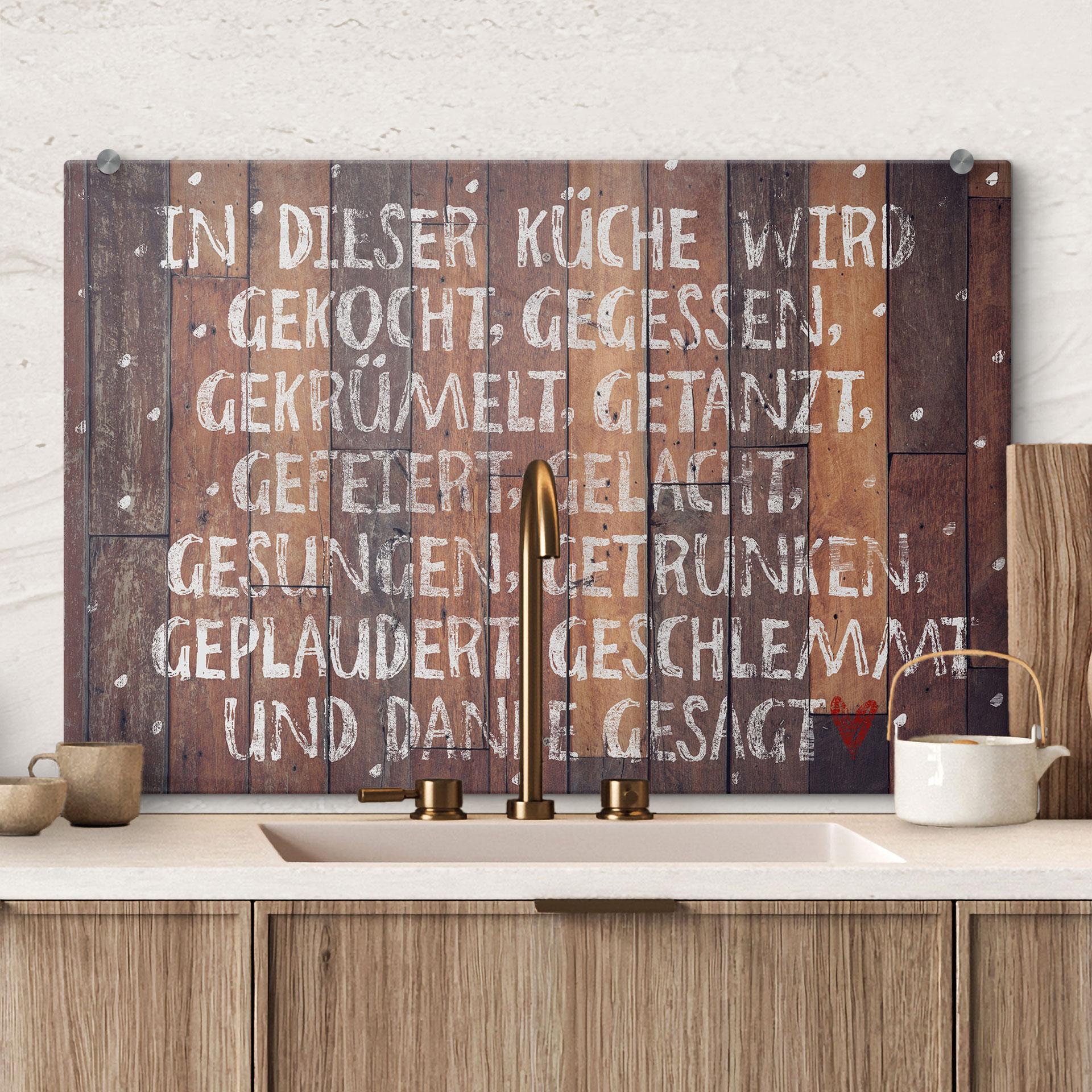 Stænkplade - In dieser Küche wird danke gesagt