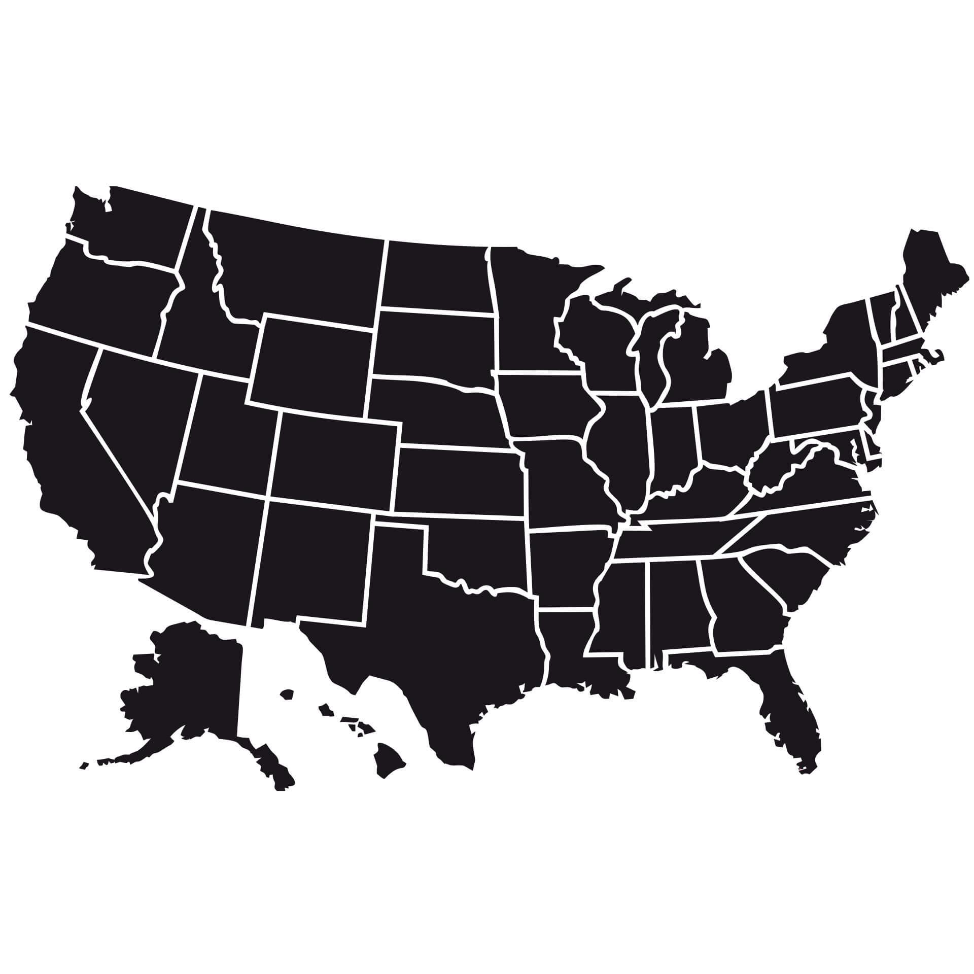Adesivo murale - Carta degli USA