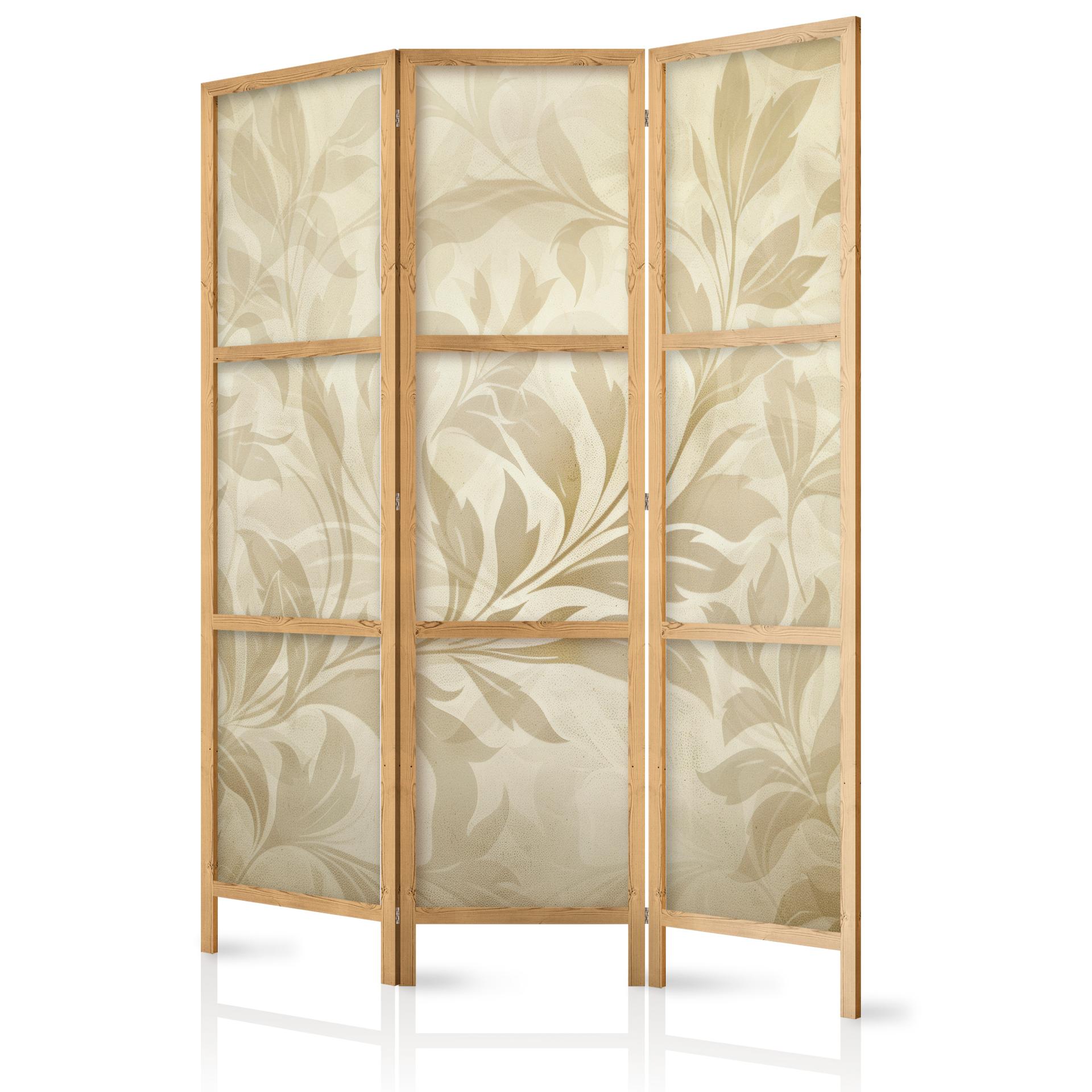 Japanischer Paravent, Raumteiler freistehend, Trennwand - Botanical Motif: Leaves and Vines, Sandy C