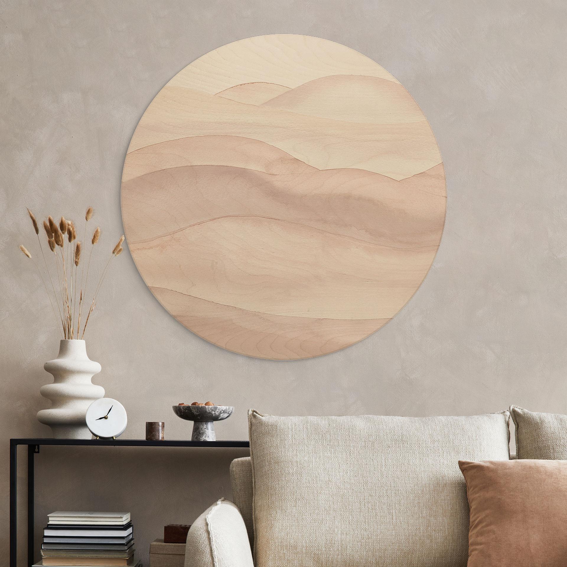 Billede af træ Blide bakker i akvarel - Bloomery Decor - Round